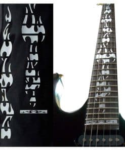 Calcomanía de incrustación de guitarra de fuego metálico