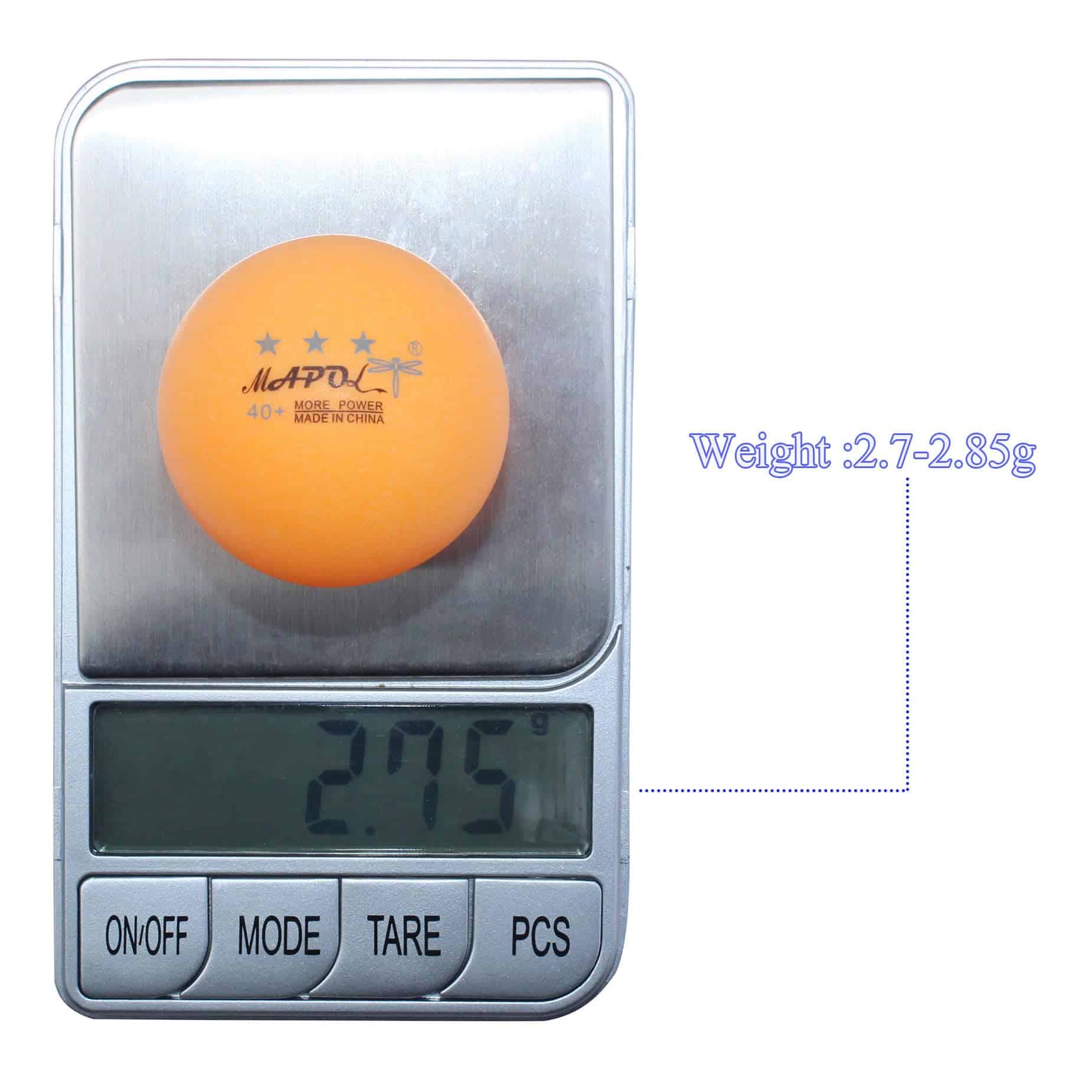 MAPOL 100 Conteos 3 Estrellas Pelotas de Ping Pong Naranjas - Imagen 5