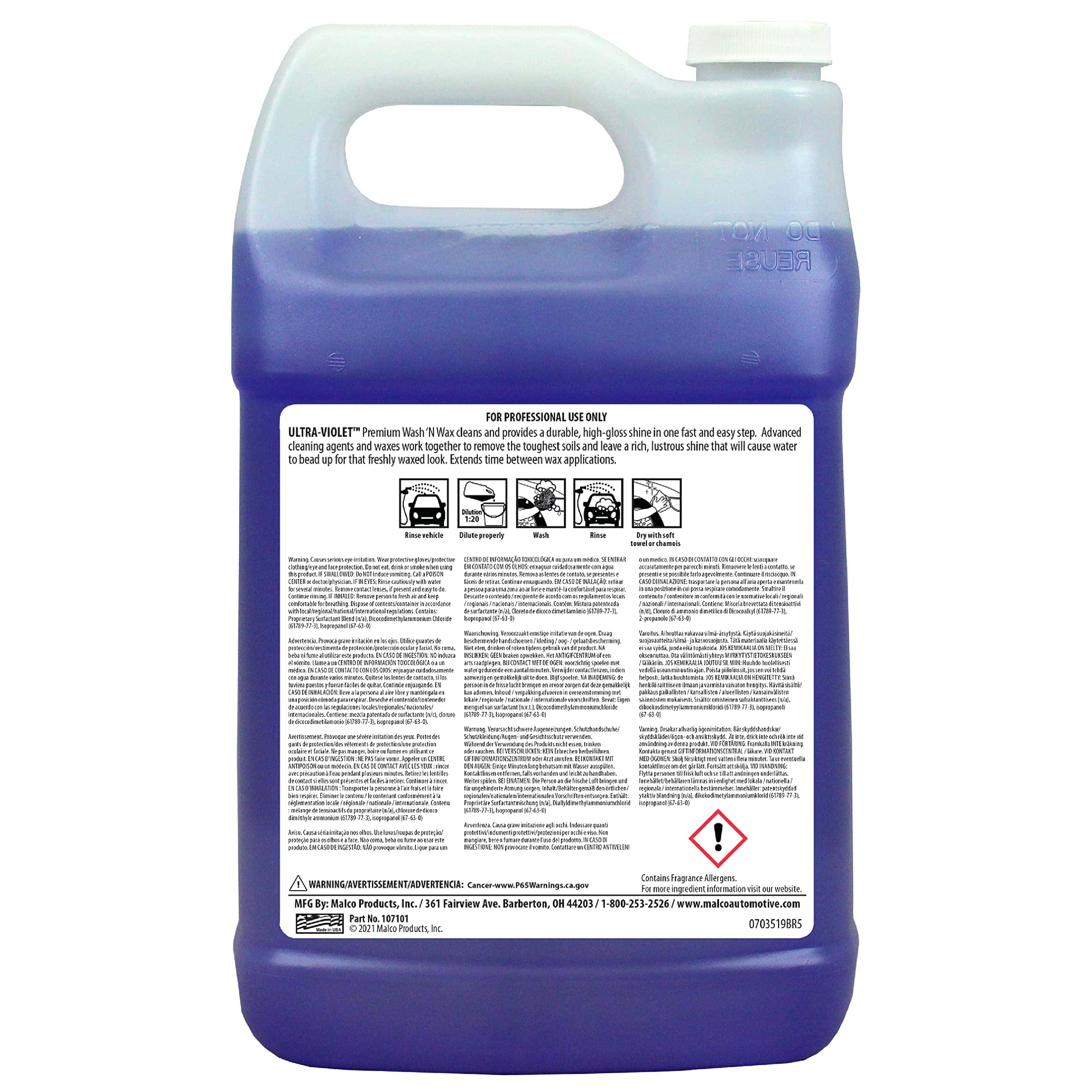 Malco Ultra Violet Premium Wash'n Wax - Mejor Lavado y Cera - Imagen 3