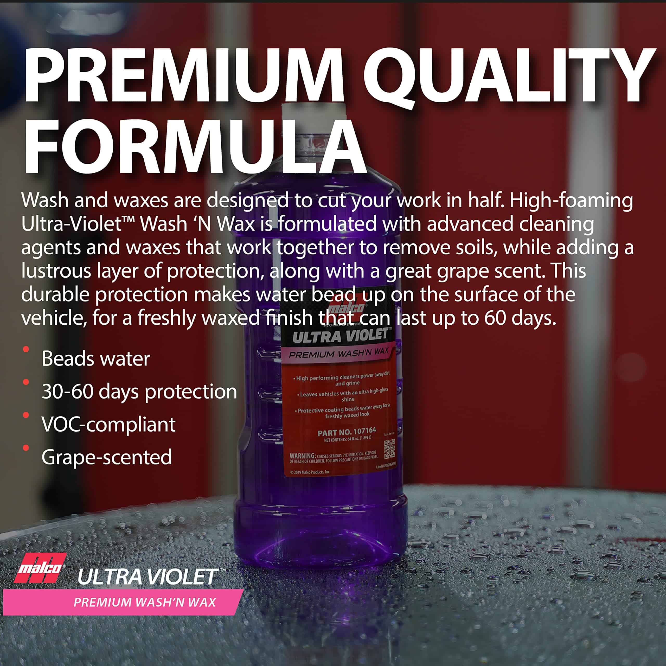Malco Ultra Violet Premium Wash'n Wax - Mejor Lavado y Cera - Imagen 7