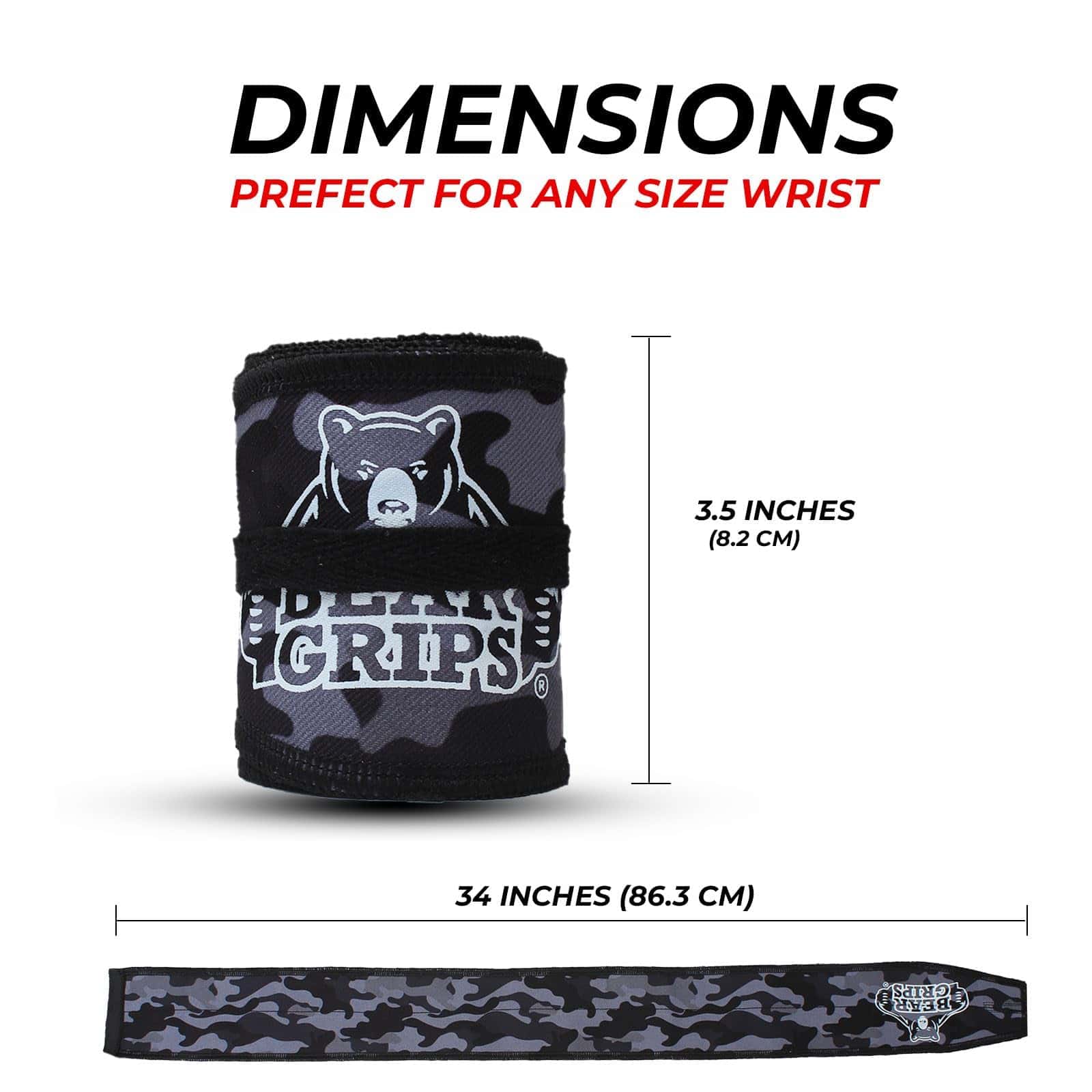 Bear Grips Strength Wraps, Soporte de muñeca ajustable para - Imagen 4