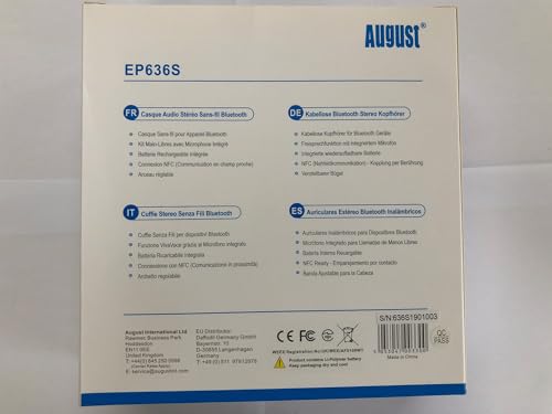 Audífonos Bluetooth August EP636 - Audífonos -o - Plata - Imagen 10