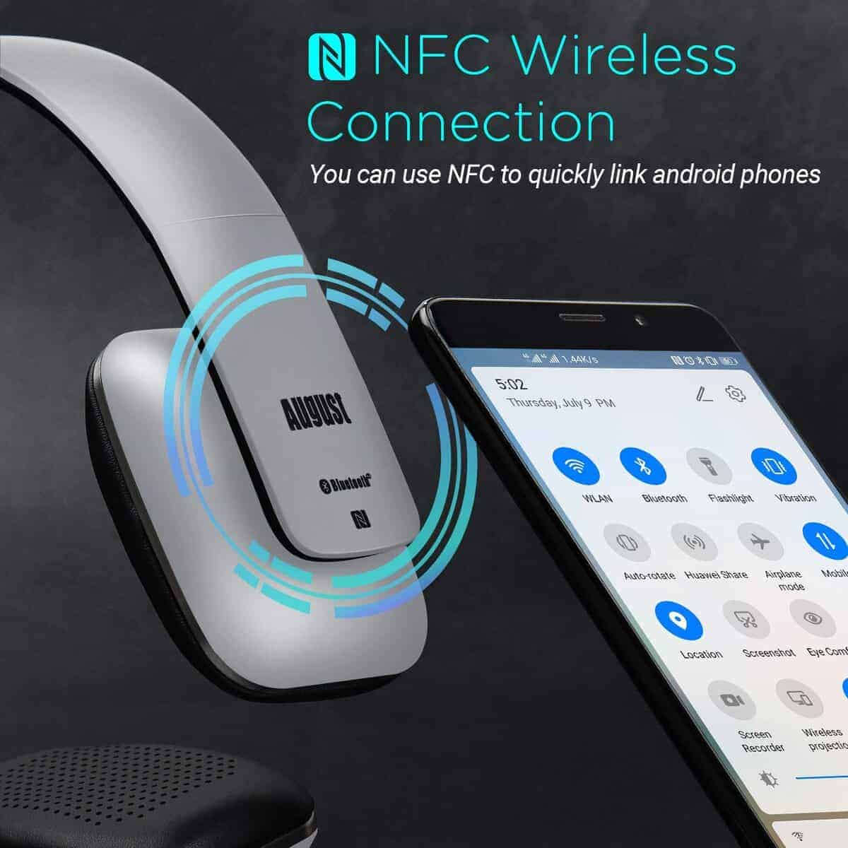 Audífonos Bluetooth August EP636 - Audífonos -o - Plata - Imagen 4