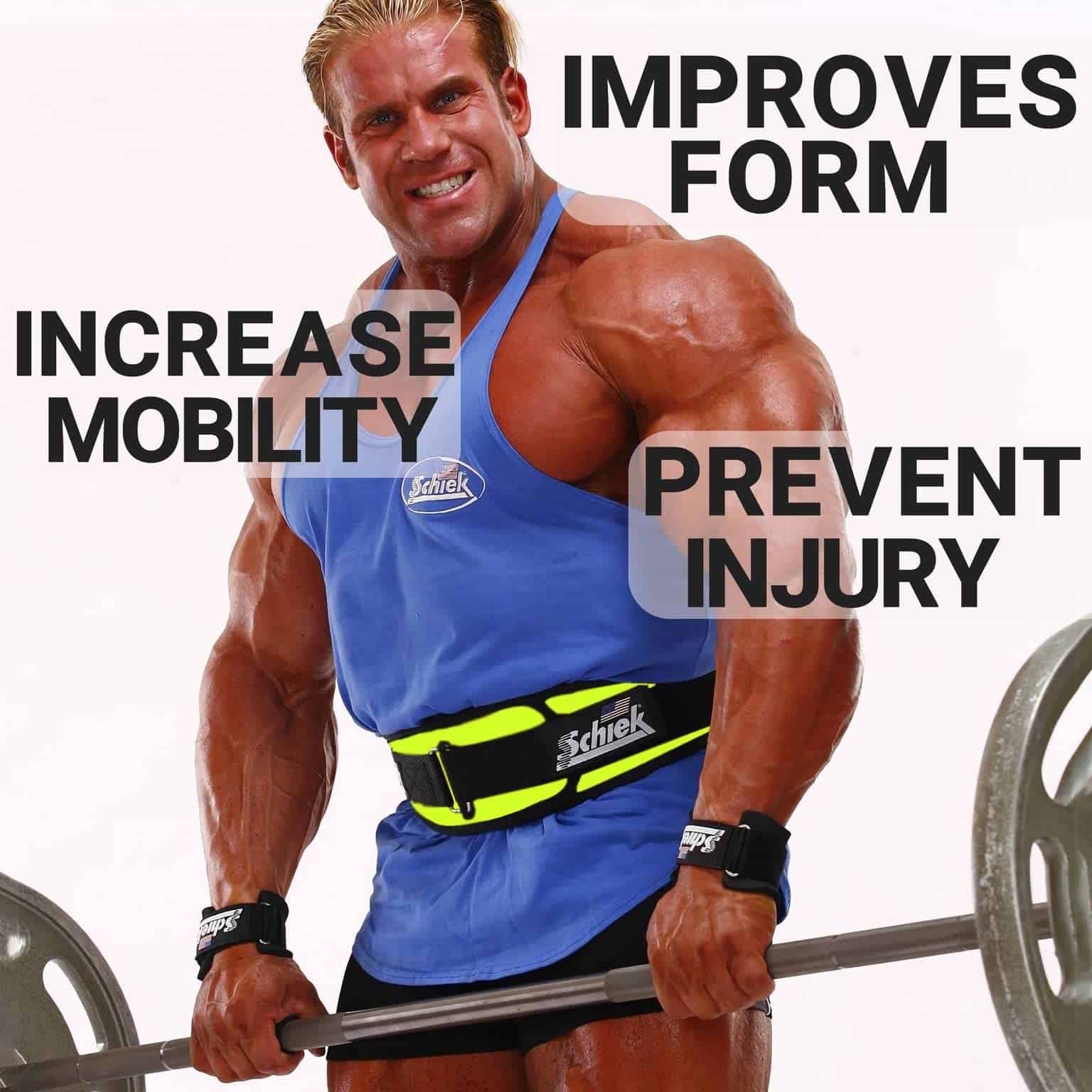 Cinturón de levantamiento de pesas Schiek -Amarillo Neón - Imagen 9