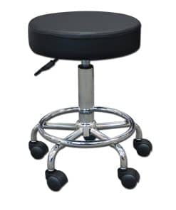 Taburete hidráulico redondo con asiento de 14" con ruedas -