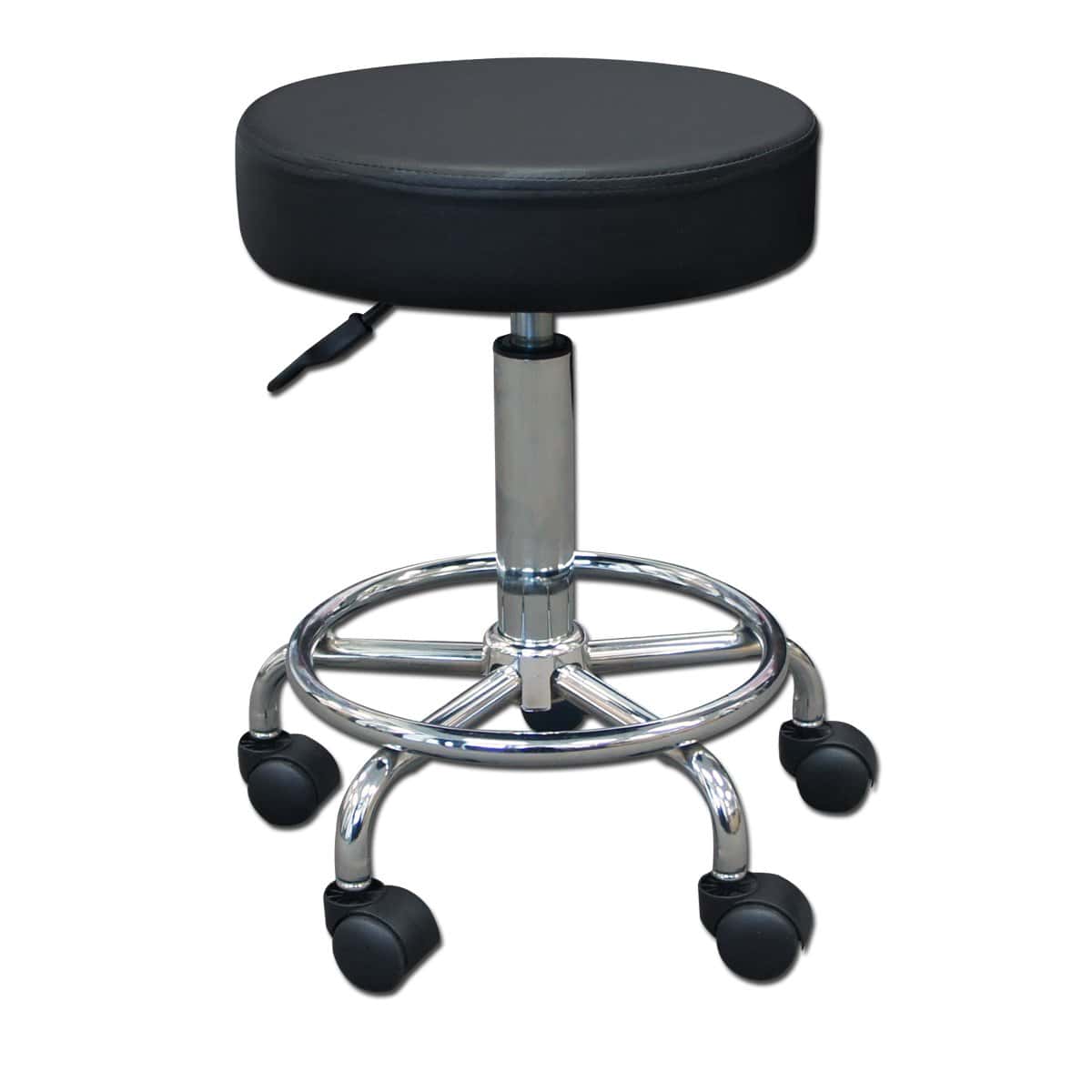 Taburete hidráulico redondo con asiento de 14" con ruedas -