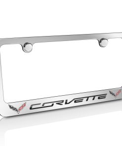 Marco de placa de matrícula cromado C7 Corvette con Doble