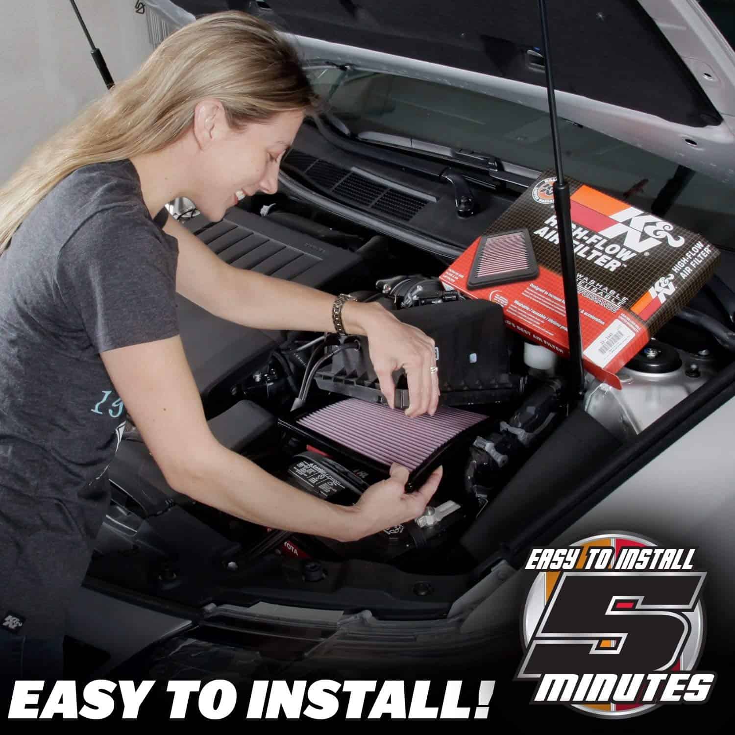 Filtro de aire del motor K&N: Alto -Negro - Imagen 5