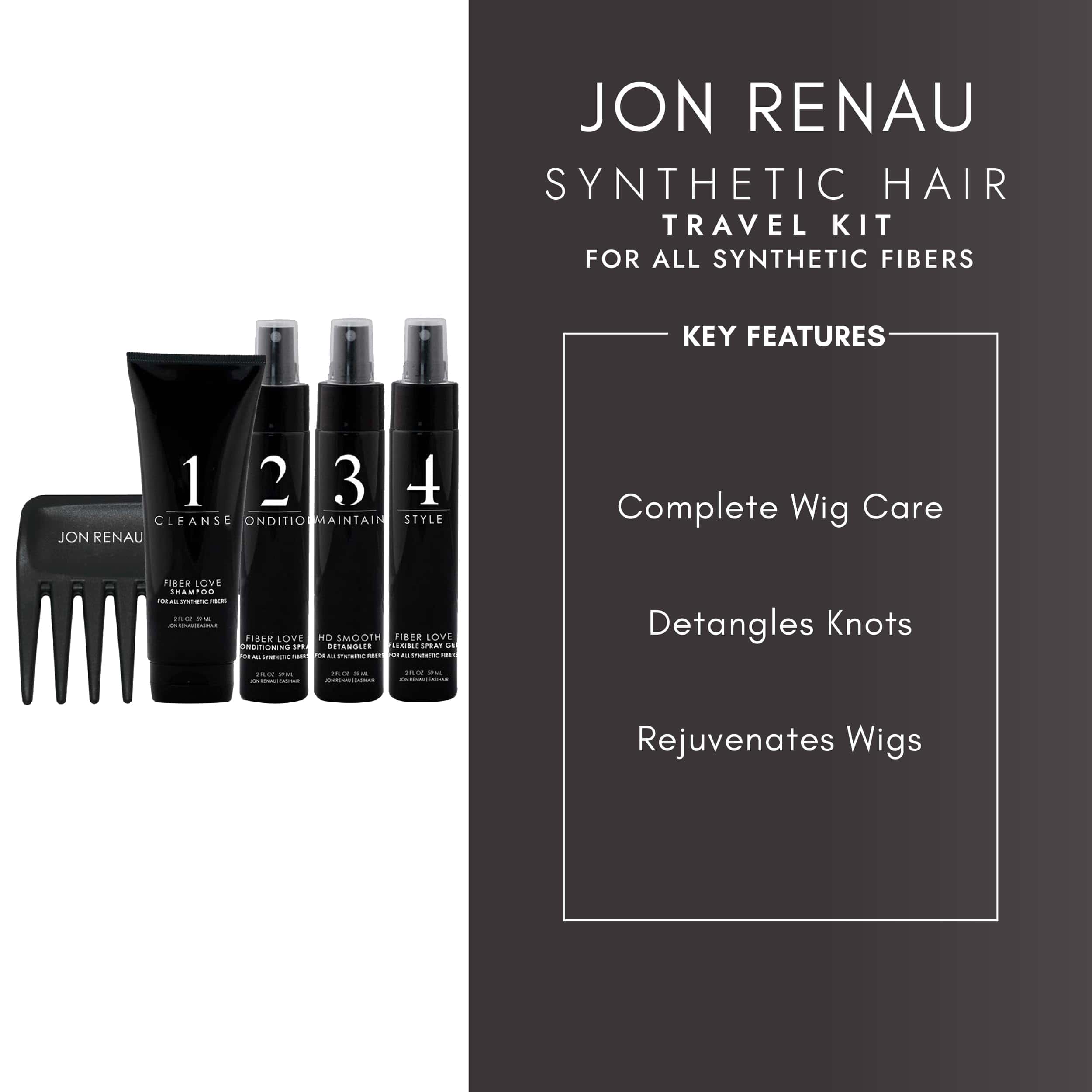 Kit de viaje de cabello sintético Jon Renau - Imagen 4