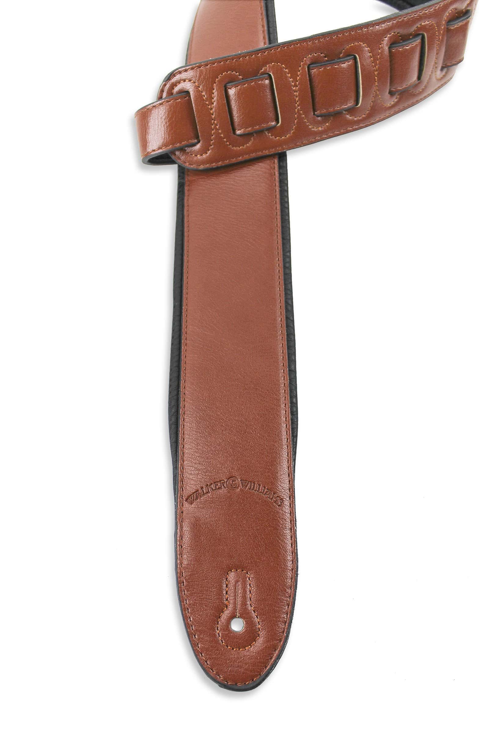 Correa de guitarra Walker & Williams G-28 marrón castaño - Imagen 3