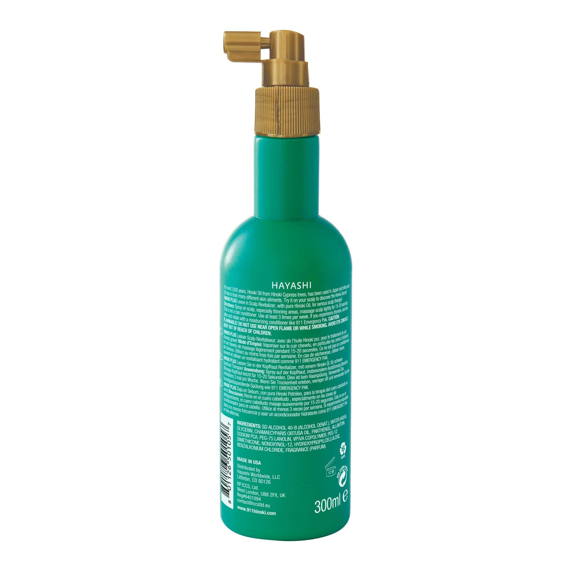 Hayashi System Hinoki Plus para Cabello Debilitado 10.1oz - Imagen 3