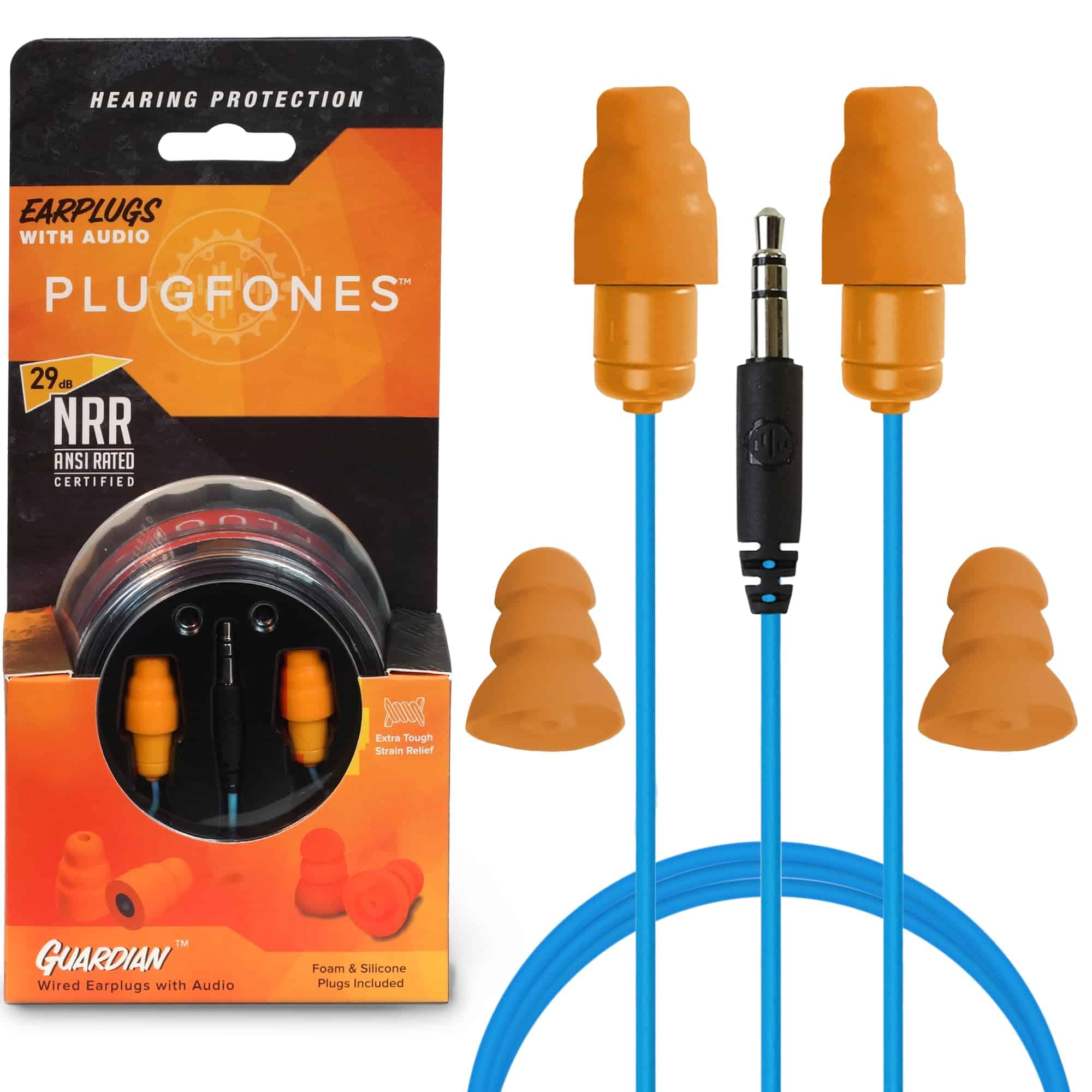 Auriculares Plugfones Guardian con Auriculares Tapones para