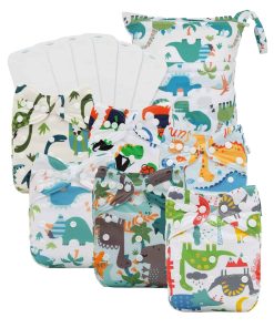 Paquete de 13 pañales de tela babygoal Dinosaurio, Pañal