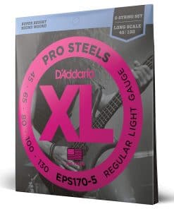 Cuerdas para Bajo D'Addario, XL Pro Steels, EPS170-5,