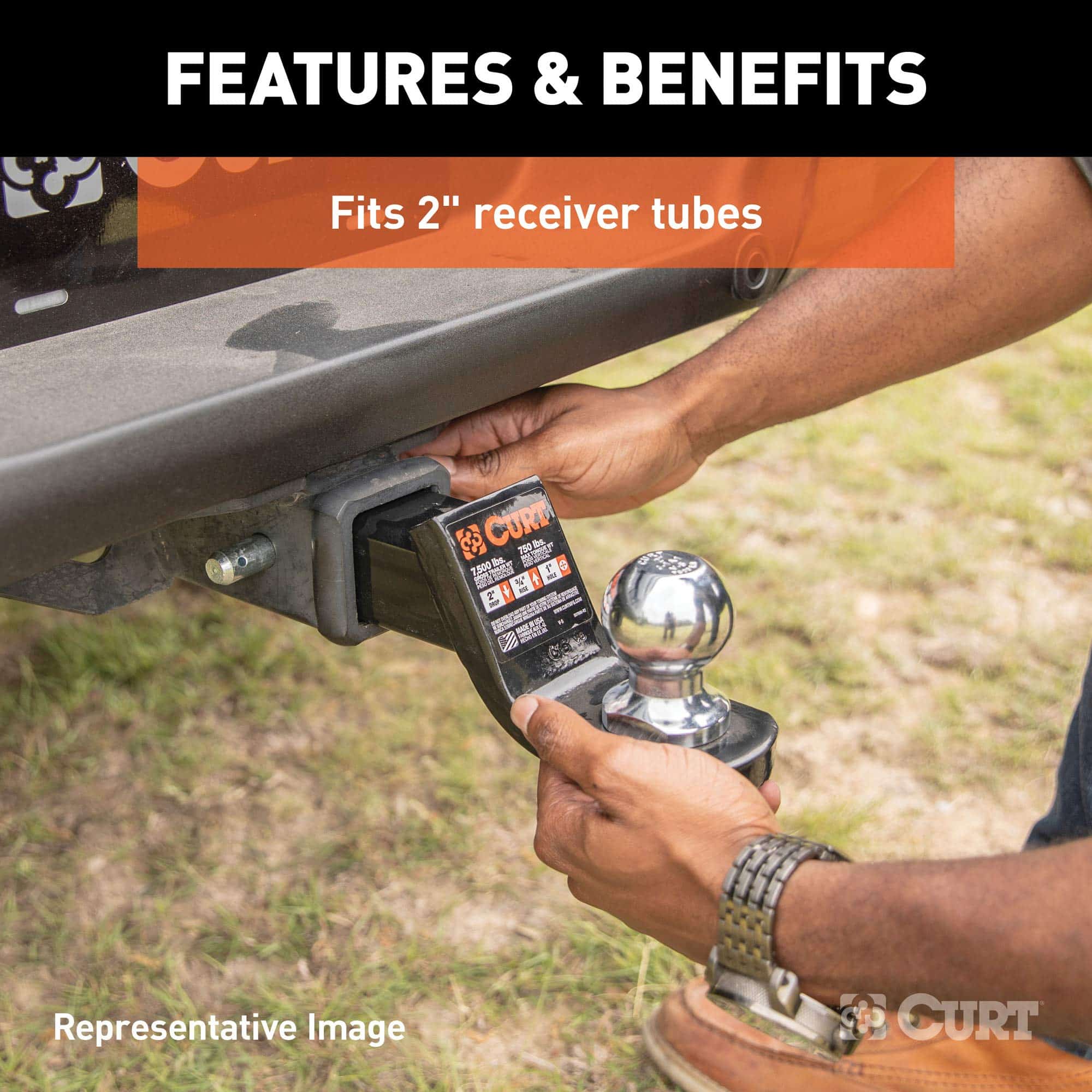 Soporte de enganche de bola para remolque CURT 45032 Clase - Imagen 6