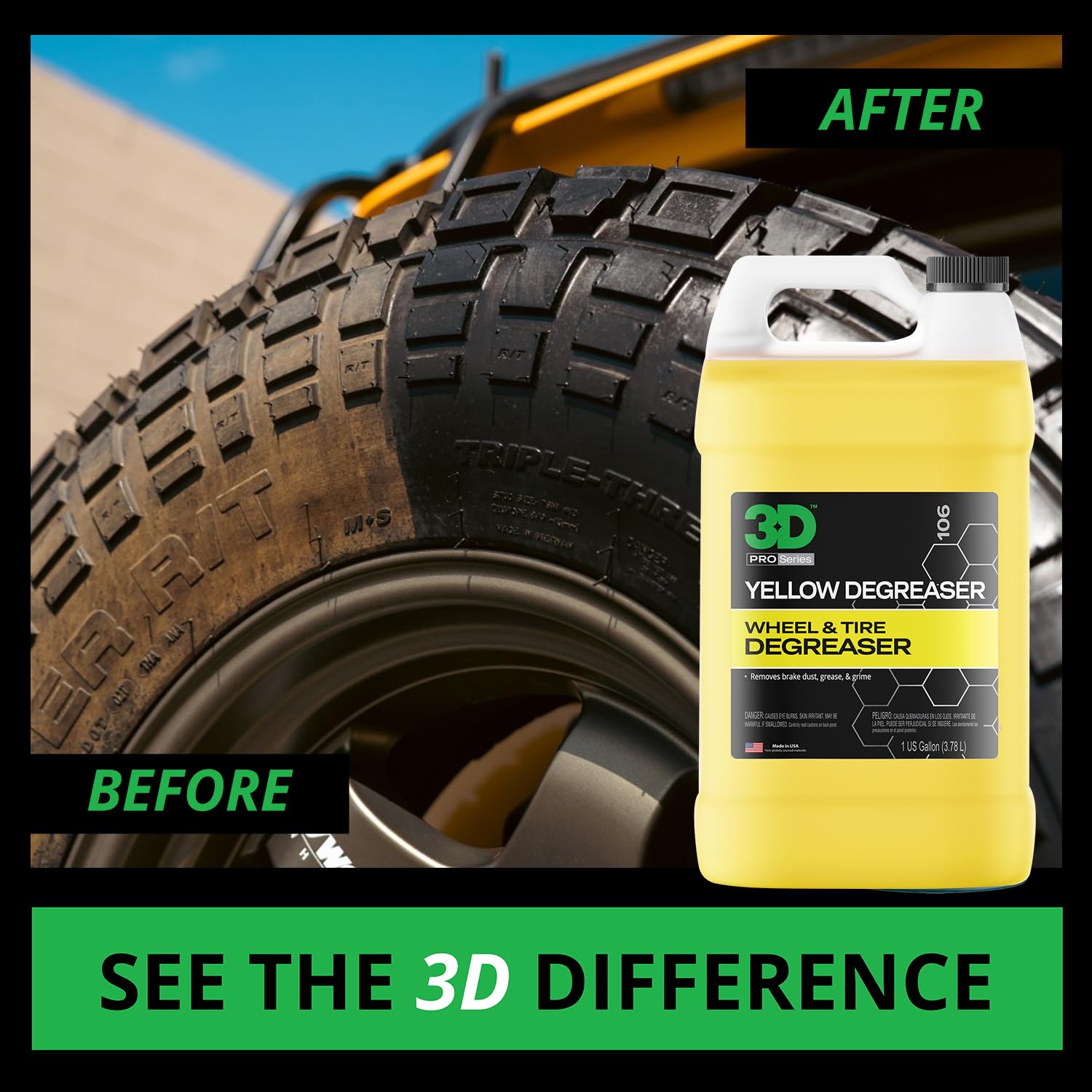 Limpiador de ruedas y neumáticos 3D Yellow Degreaser sin - Imagen 3