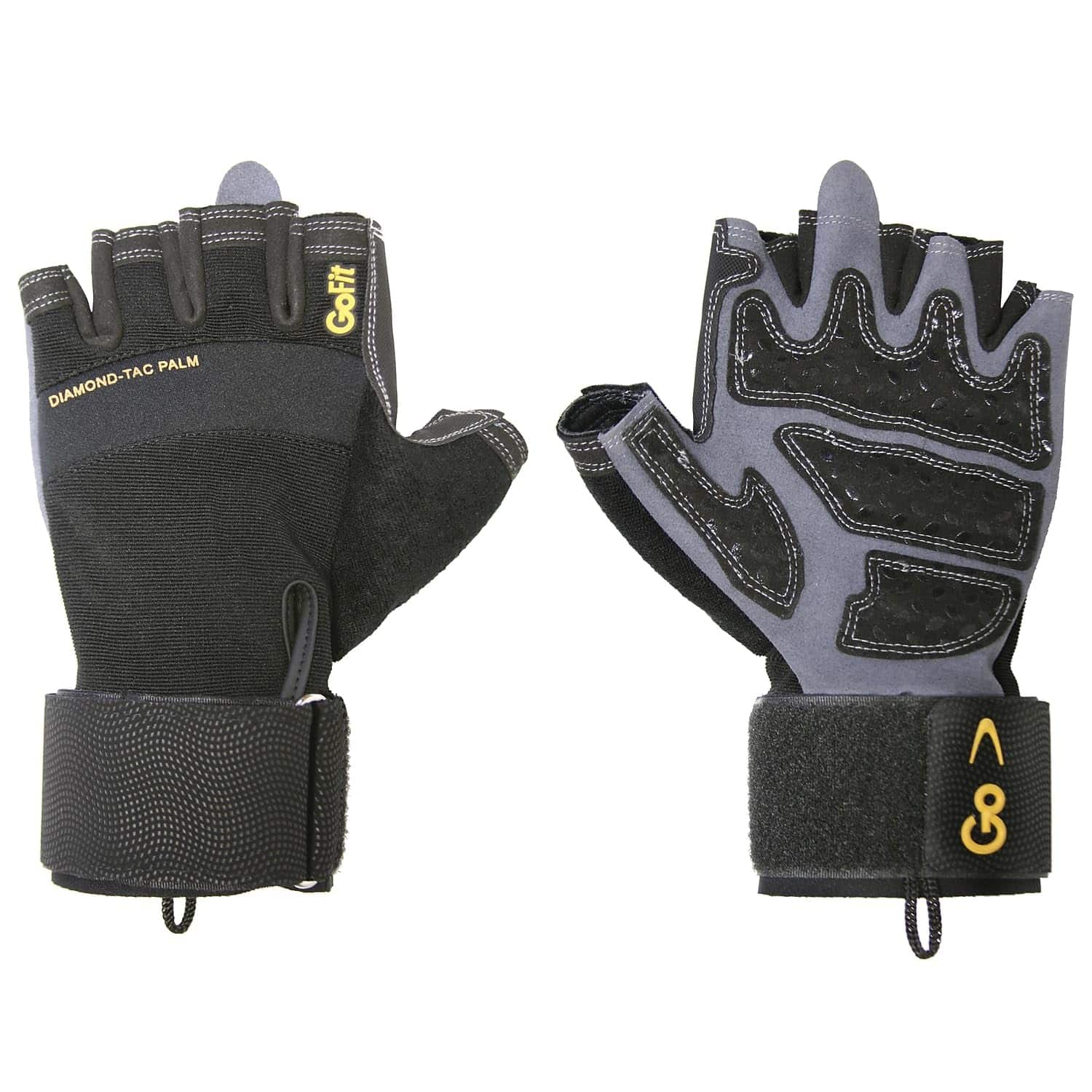 Guantes de Muñeca GoFit Diamond-Tac Negros con Envoltura,