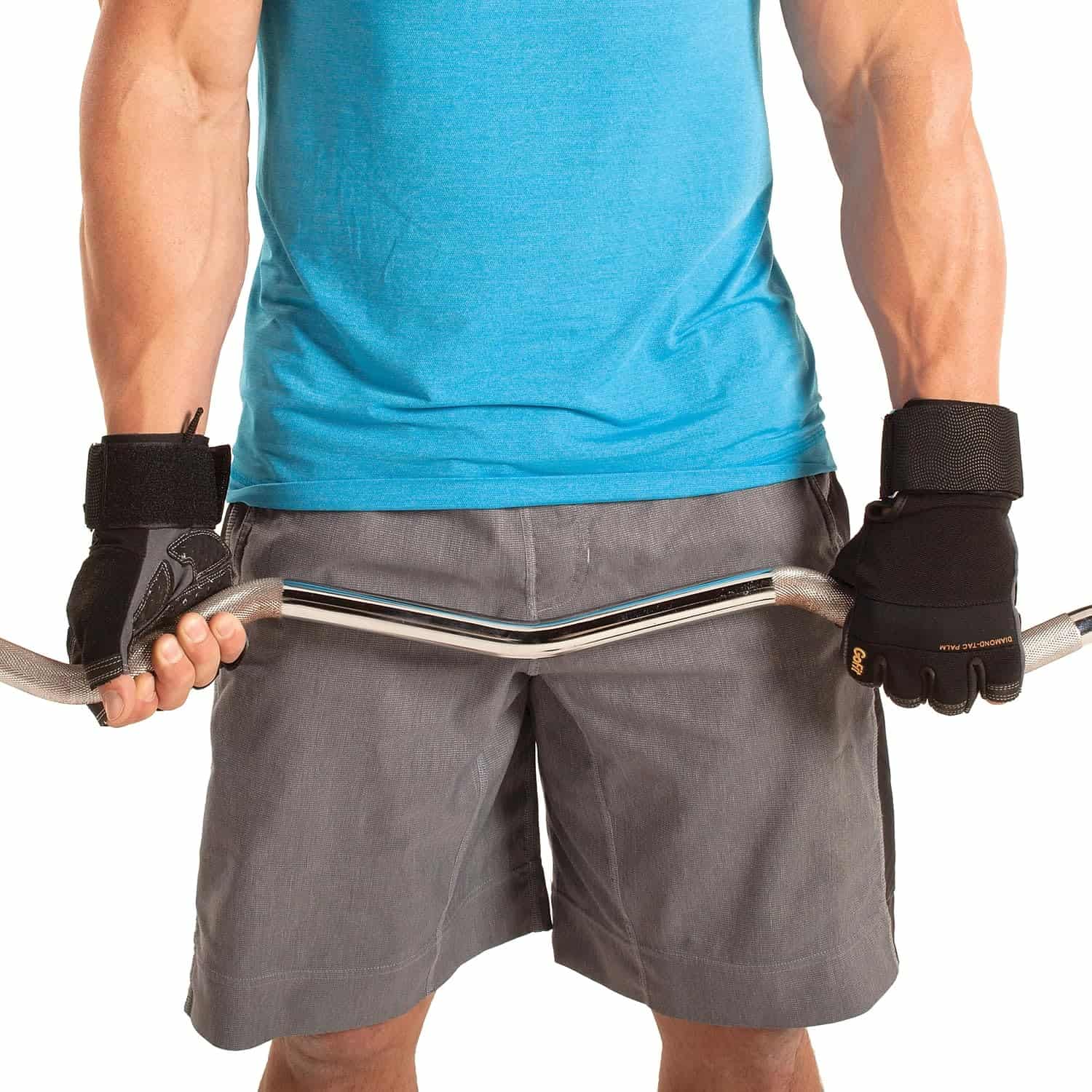 Guantes de Muñeca GoFit Diamond-Tac Negros con Envoltura, - Imagen 3