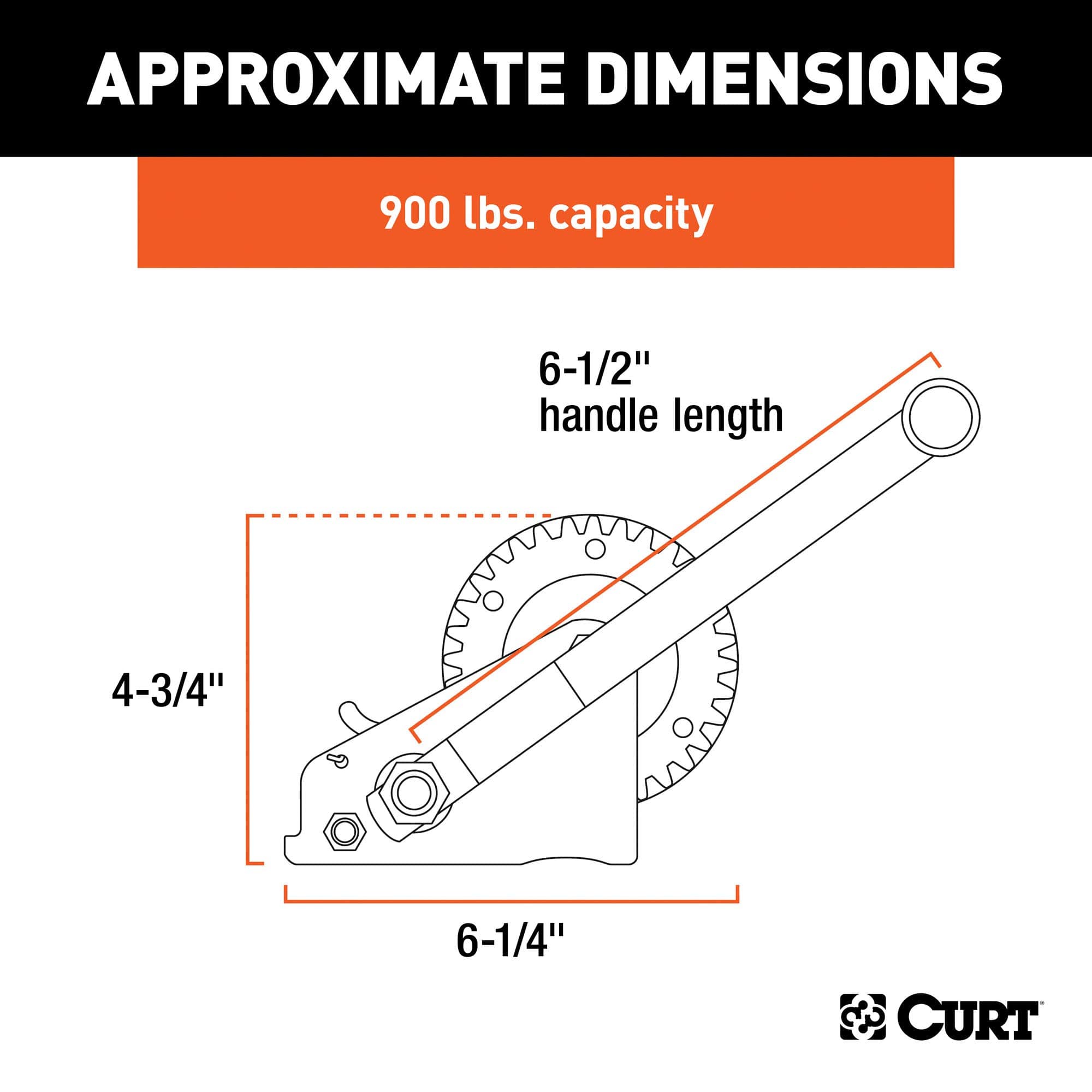 CURT 29423 Malacate Manual de Manivela para Remolque de - Imagen 3