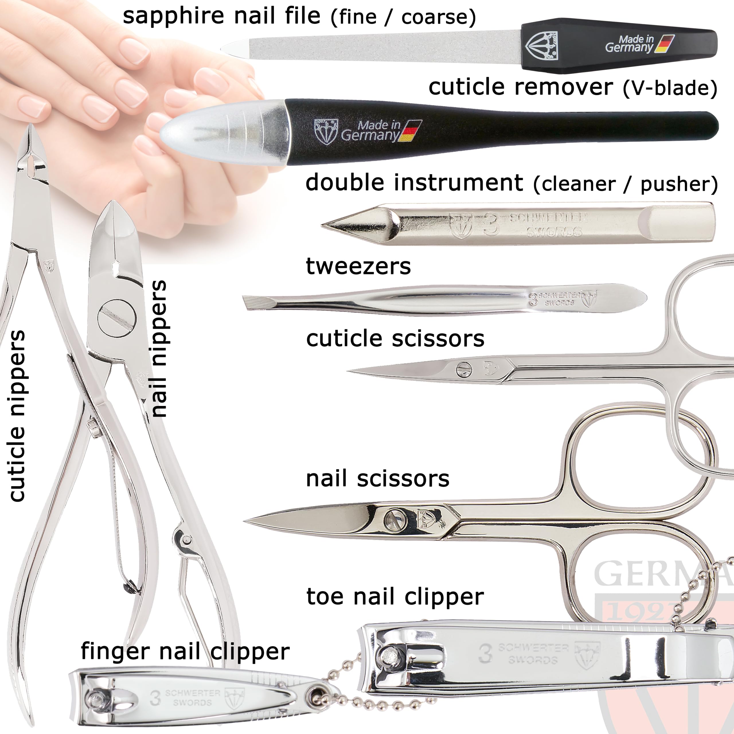 Kit de manicura y pedicura de 10 piezas de calidad de la - Imagen 3