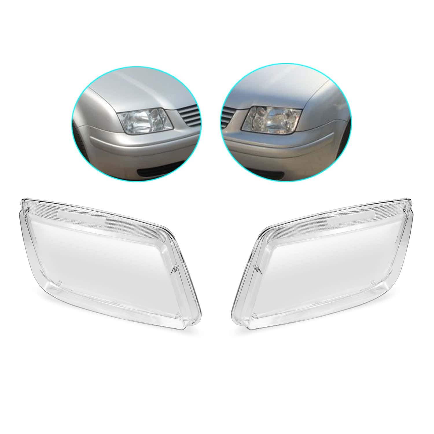 Juego de Lentes de Faros de Repuesto para VW Bora Jetta MK4
