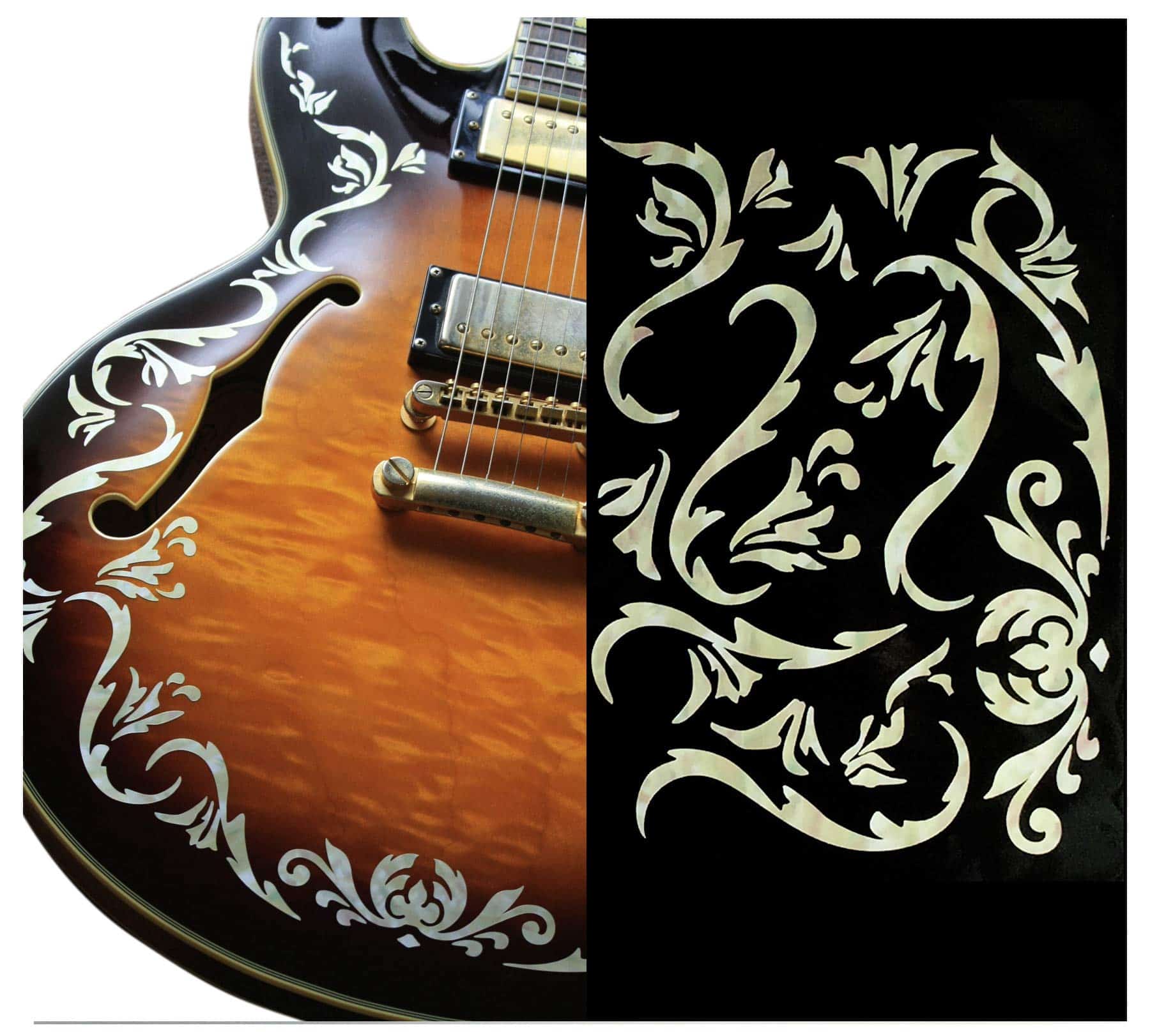 Jockomo Cowboy Fancy Vine AW Guitar and Bass Inlay Sticker