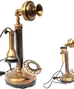 Teléfono Antiguo de Dial Rotativo Vintage con Acabado de