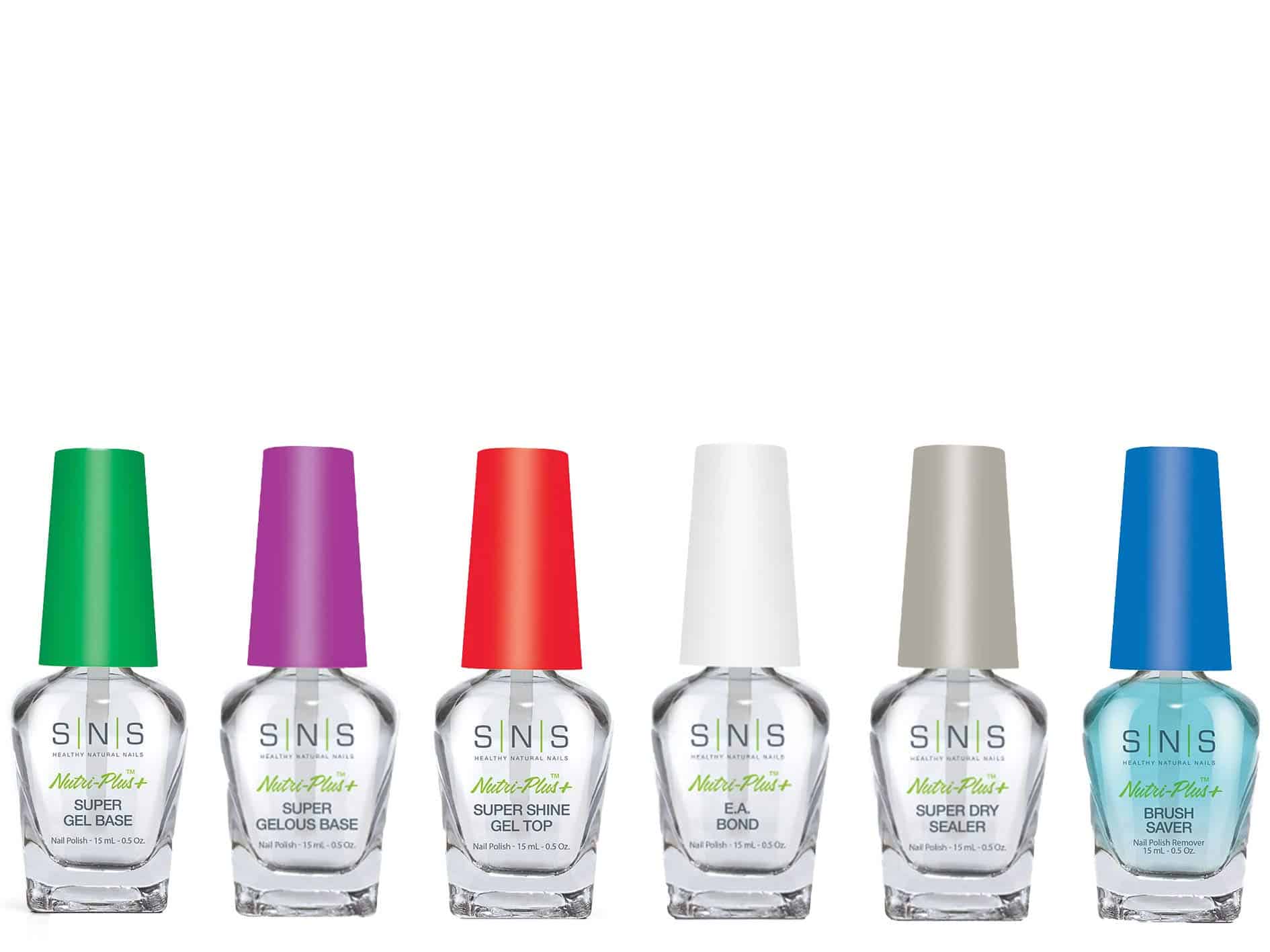 SNS Base Coat Nail Polish for Nail Dip Powder Set, 6 Pack -