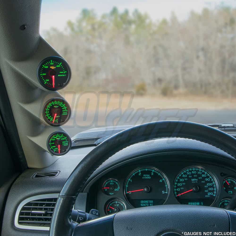 Montura de triple pod de calibrador GlowShift en color tan - Imagen 3