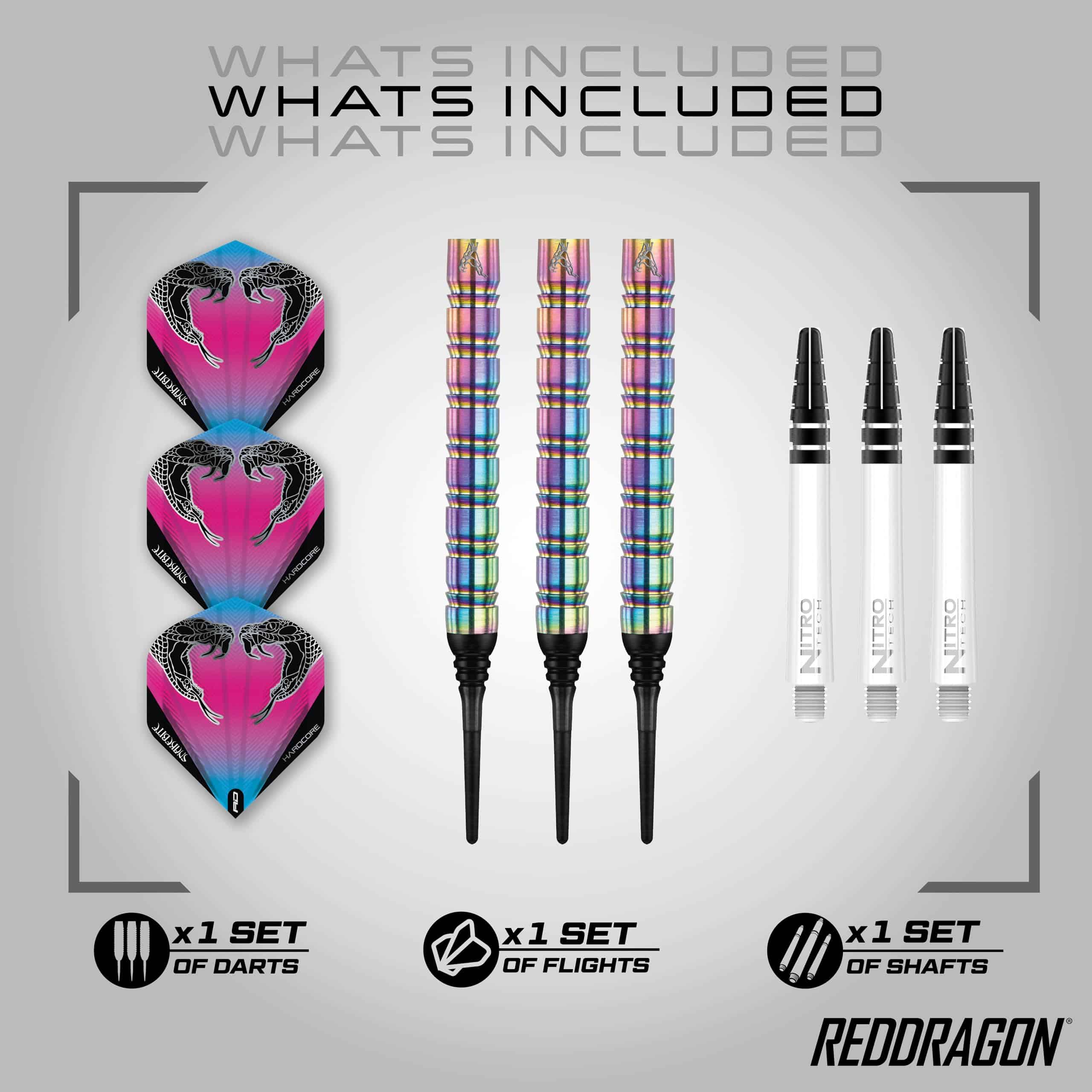 RED DRAGON Peter Wright Snakebite 1 Soft-Tip: 18g - Juego - Imagen 3