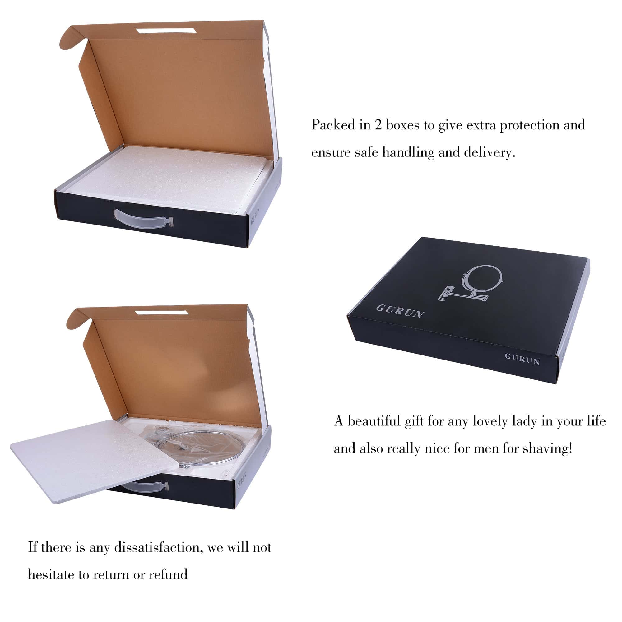 Espejo de Maquillaje Montado en Pared de Doble Cara de 8 - Imagen 7