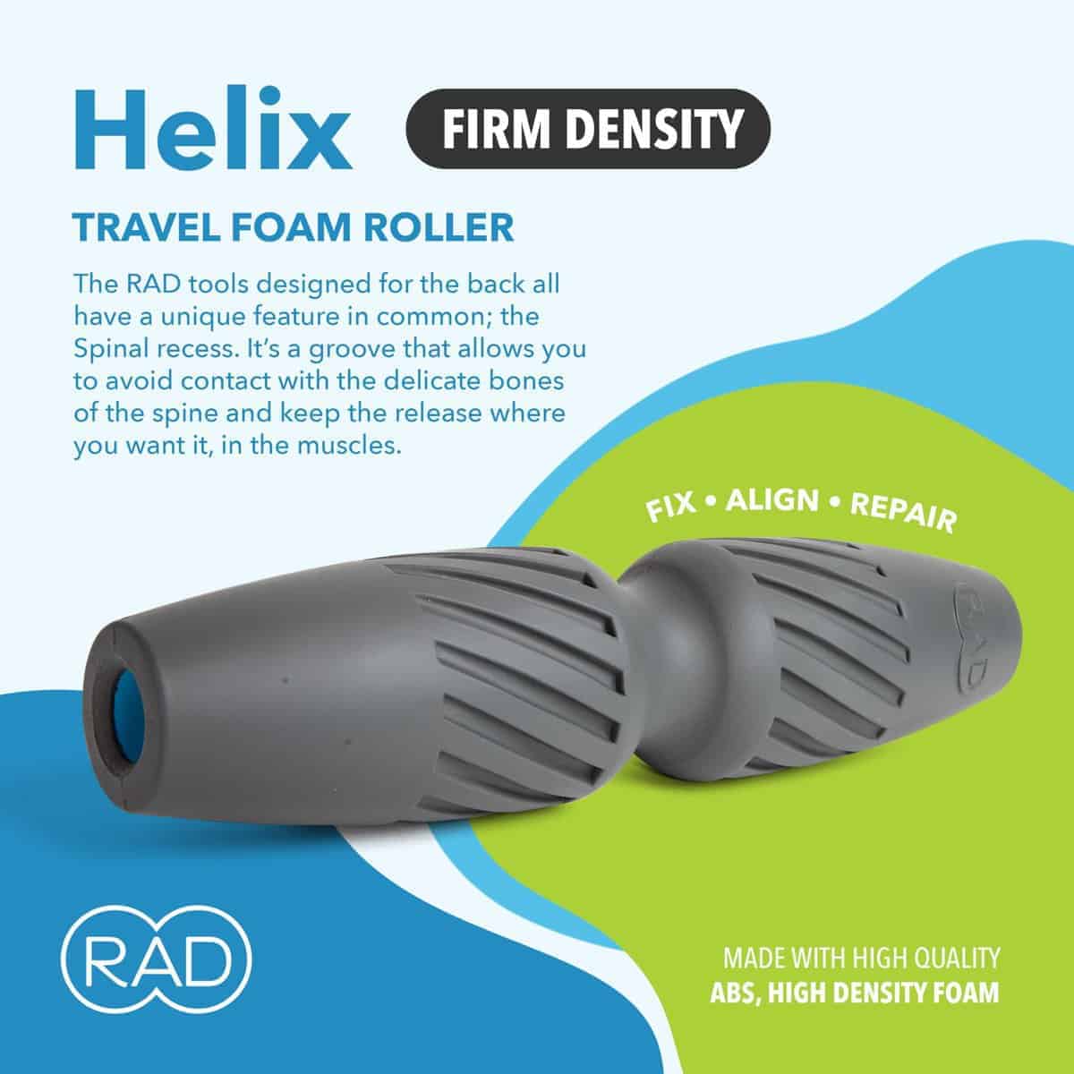 RAD Helix - Rodillo de espuma de alta densidad compacto - Imagen 3