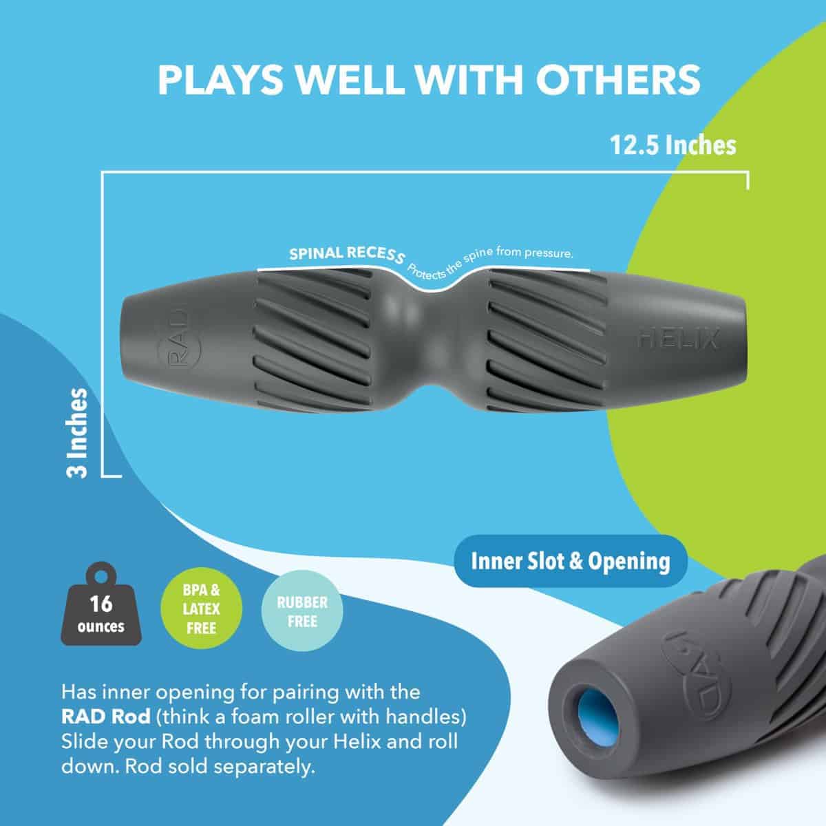 RAD Helix - Rodillo de espuma de alta densidad compacto - Imagen 5