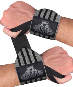 Bear Grips Wrist Wraps for Weightlifting | -Gris de Fuerza E