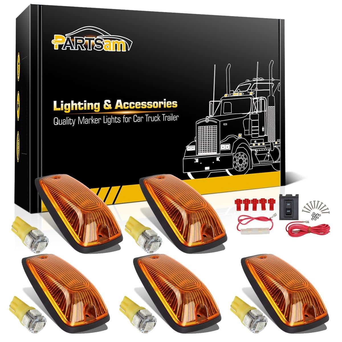 Partsam 5X 264159AM 5-5050-SMD T10 194 Luces de Cúpula del