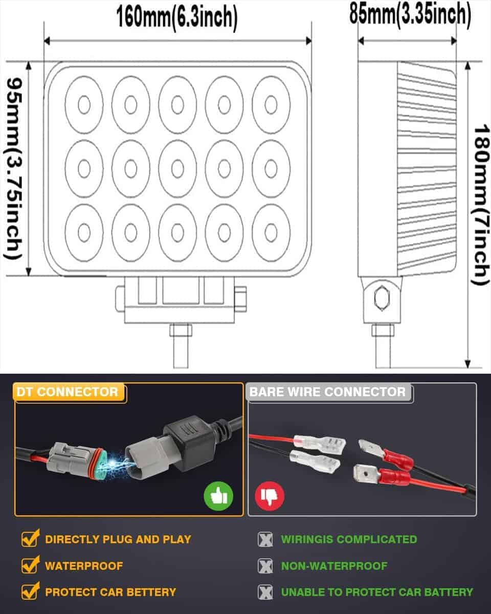 JASLITE 2PACK 6.3IN 45W Barra de Luces Led, Luces de - Imagen 8