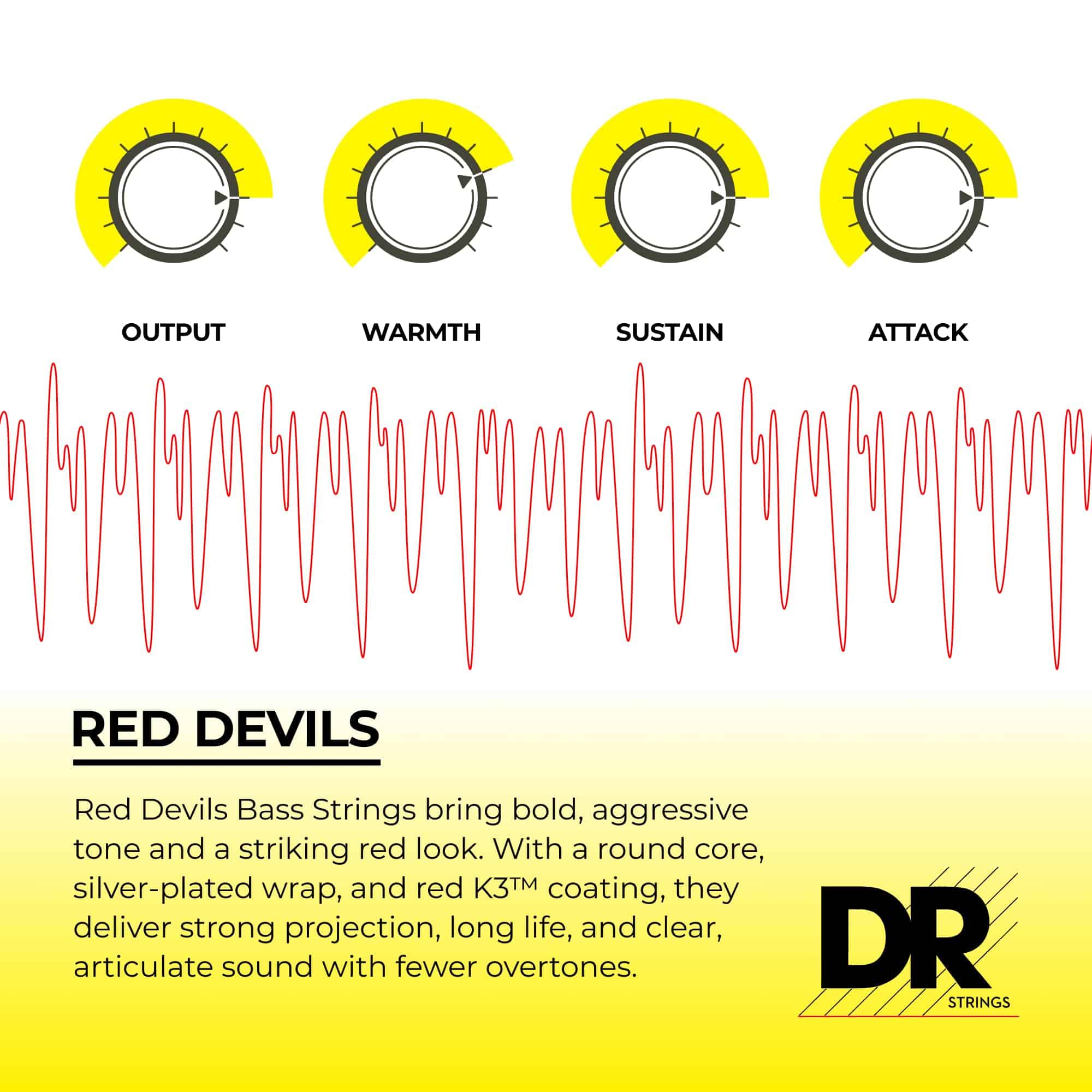 Cuerdas para Bajo DR Strings Red Devils - -Rojo - Imagen 4