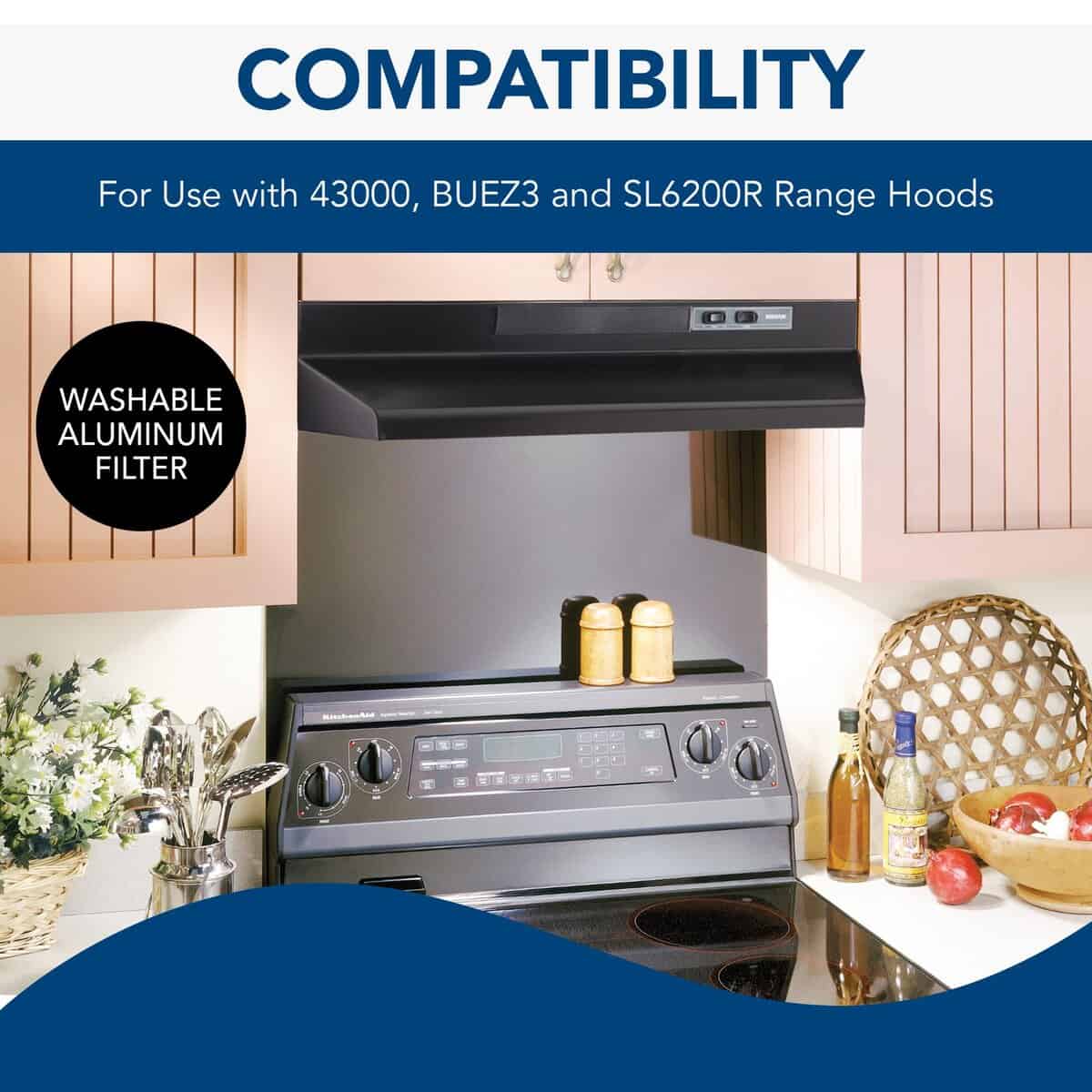 Filtro de aluminio Broan-NuTone BP57 con lente de luz, - Imagen 4