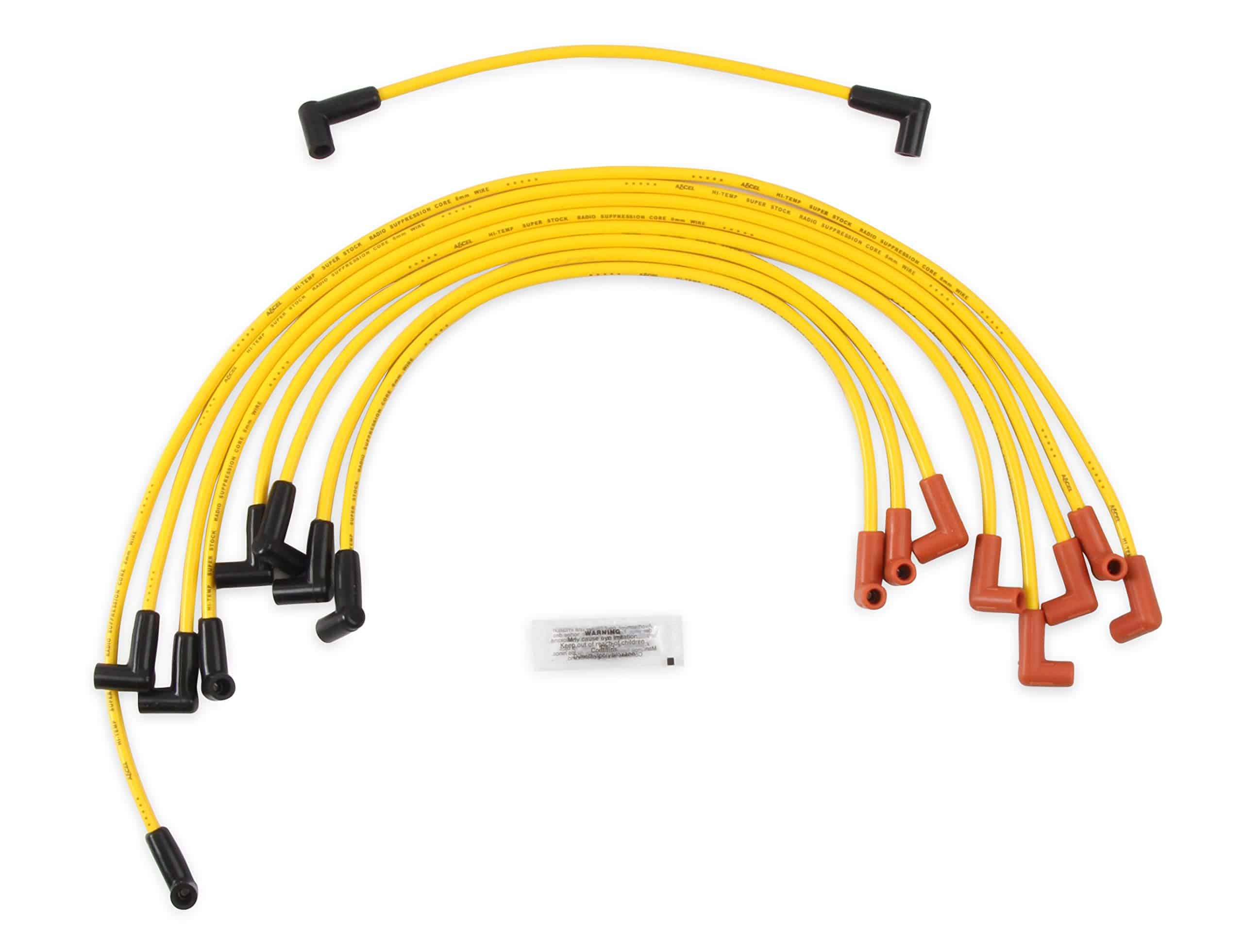ACCEL 4048 Set de Cables de Bujía - 8mm - Amarillo con
