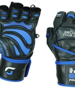 Guantes de Gimnasio Elite de Cuero Grip Power Pads con