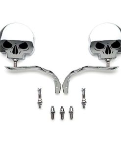 Espejos Laterales Cromados con Diseño de Calavera para