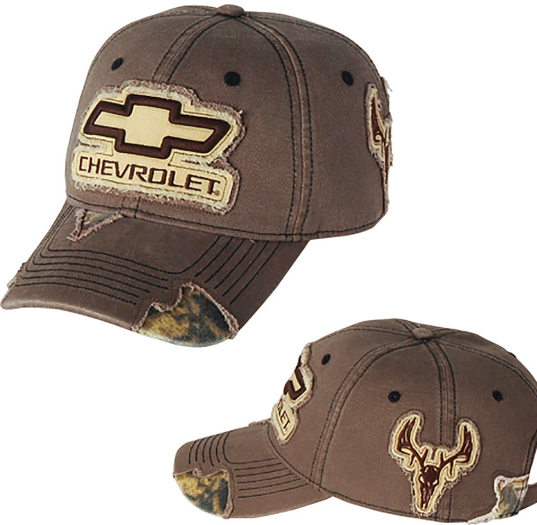 Gorra Chevrolet deshilachada de camuflaje (marrón)