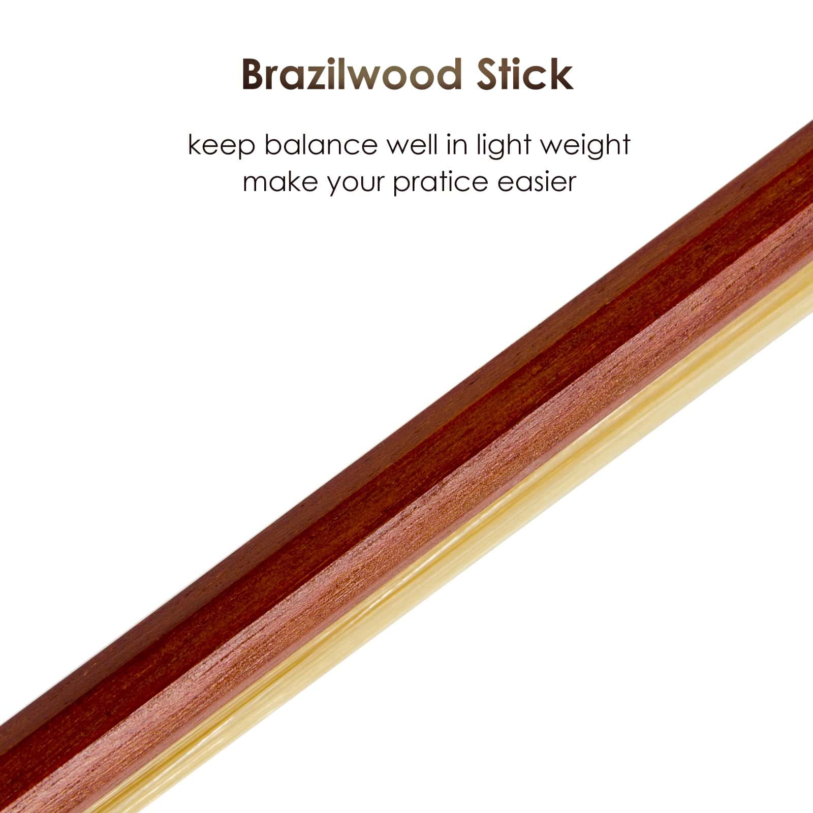 Arco de violín Kmise de 4/4, Amarillo y Negro - Imagen 8