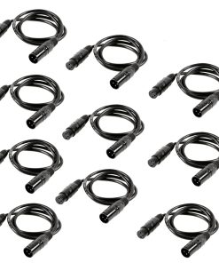 Paquete de 10 cables DMX de 3 pines de 6.5 pies por