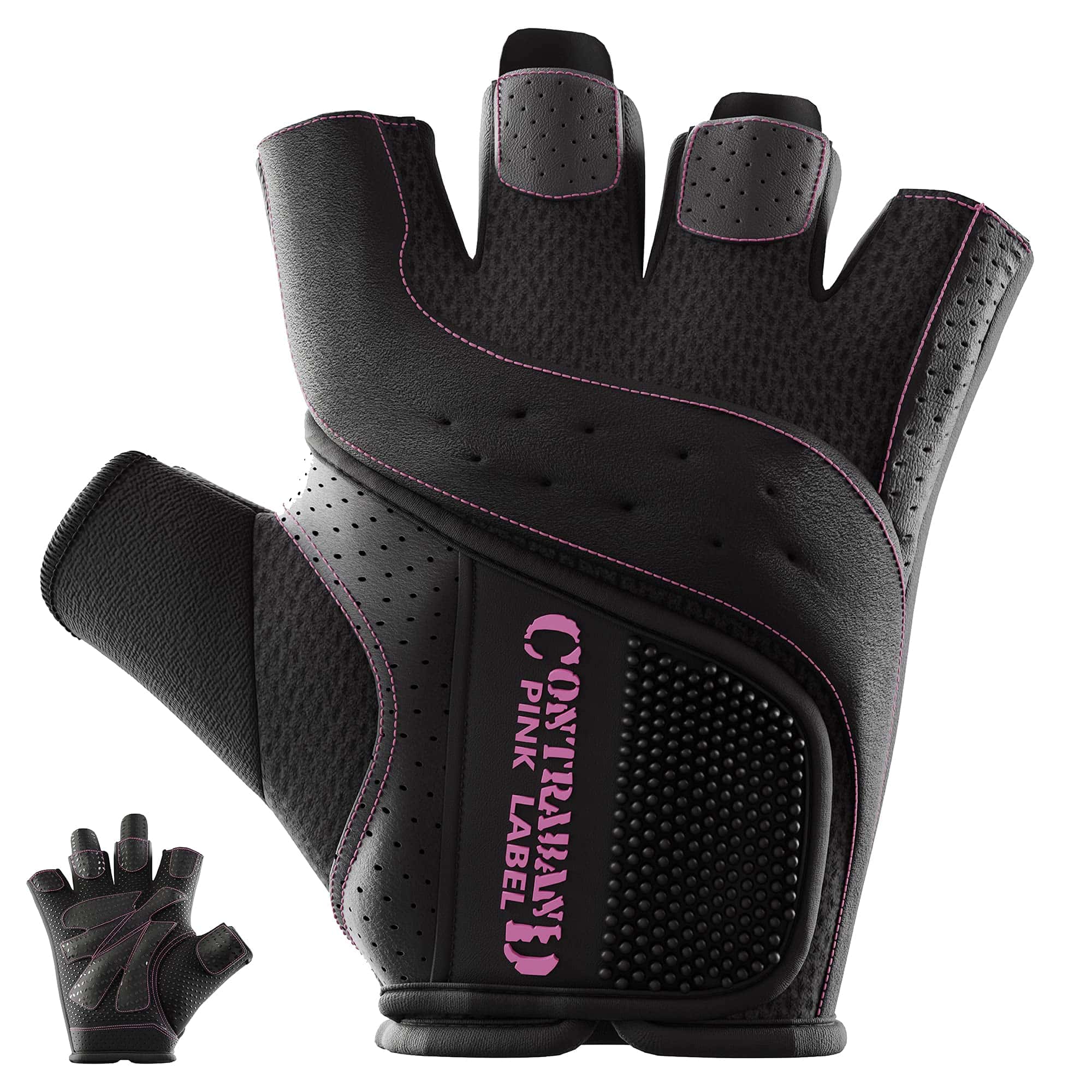 Guantes de levantamiento de pesas acolchados -Negro