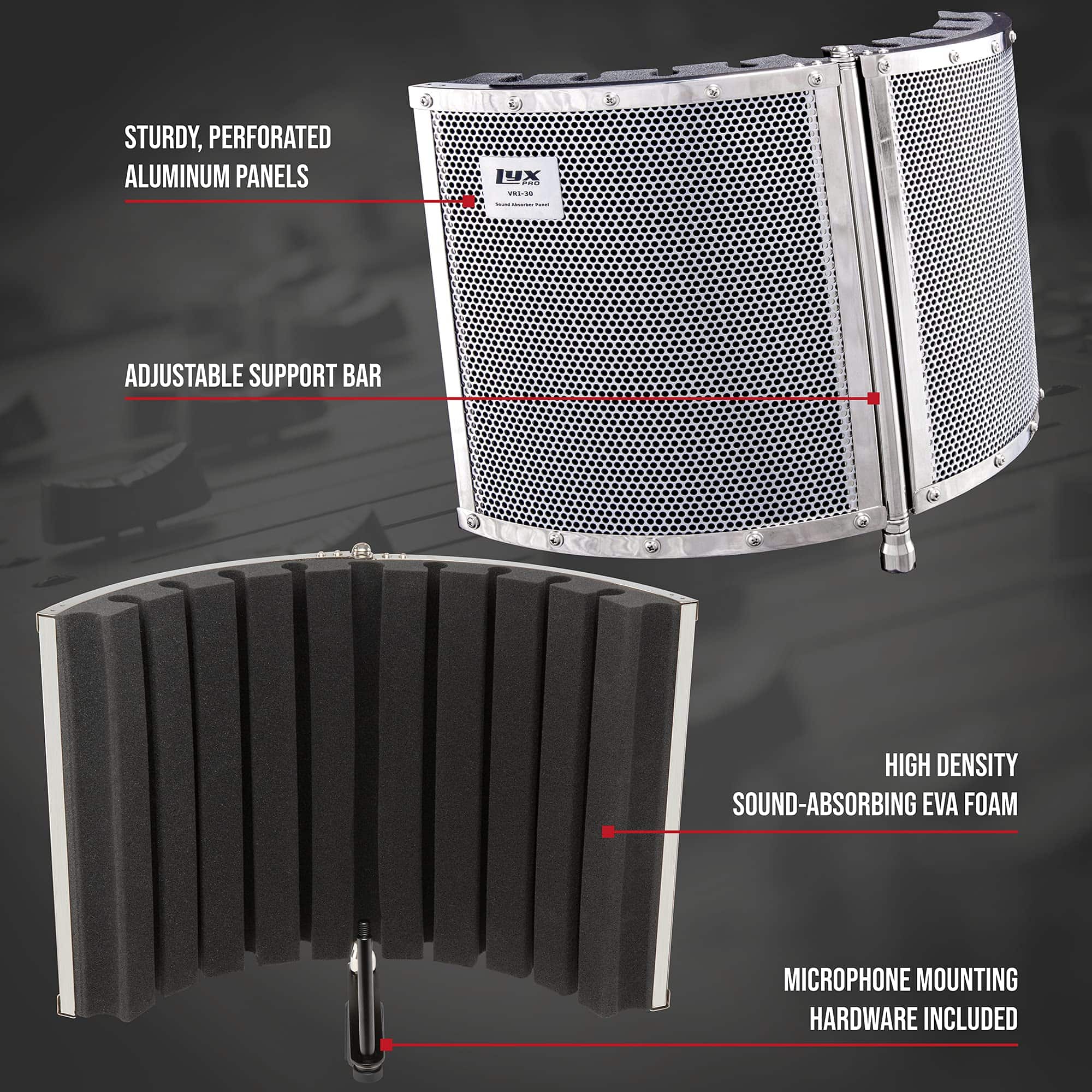 Panel de Aislamiento y Escudo Vocal LyxPro VRI-30 para - Imagen 3