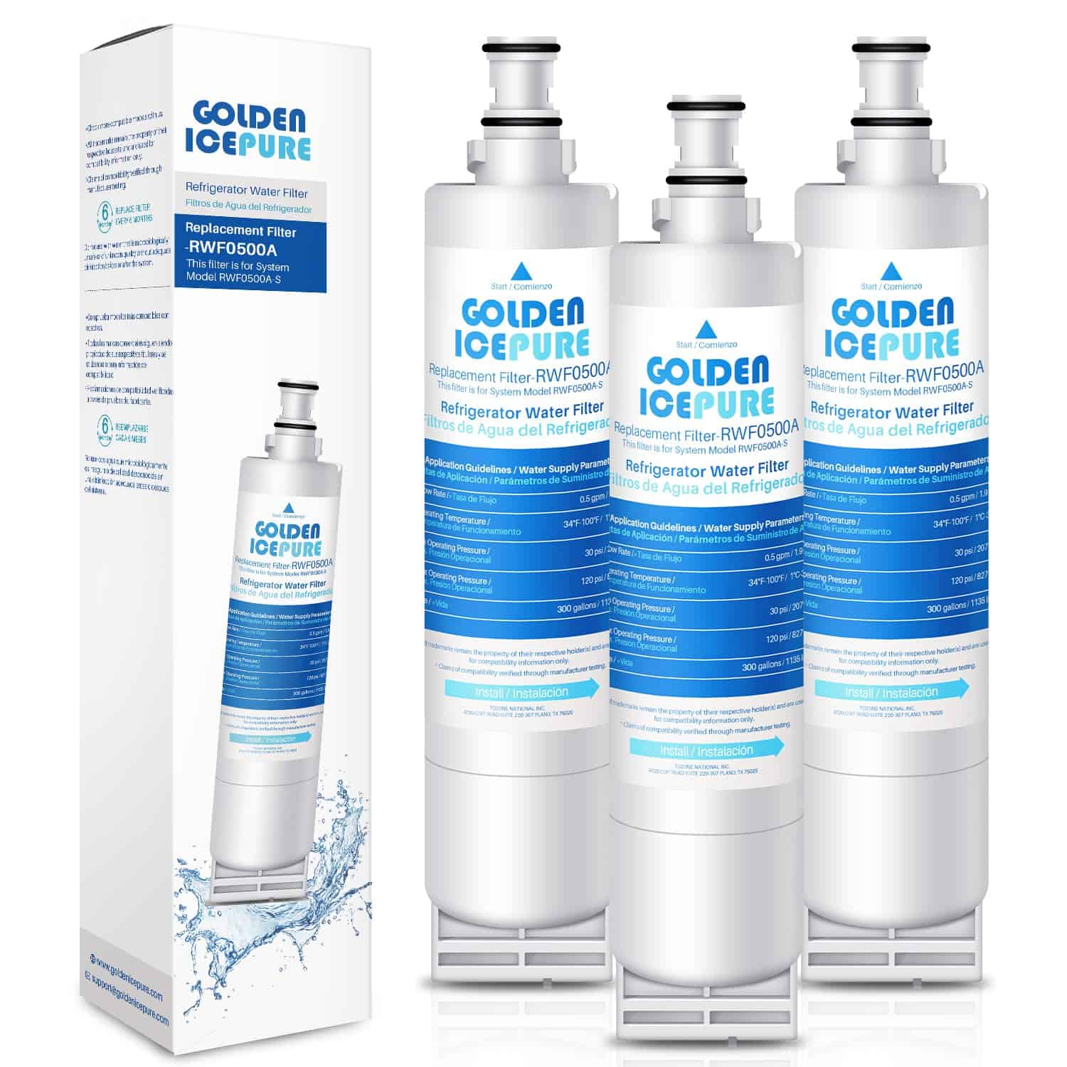Filtro de Agua para Refrigerador GOLDEN ICEPURE 4396508 de