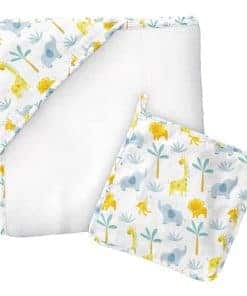 Toalla con capucha y paño para bebé de muselina Stephen