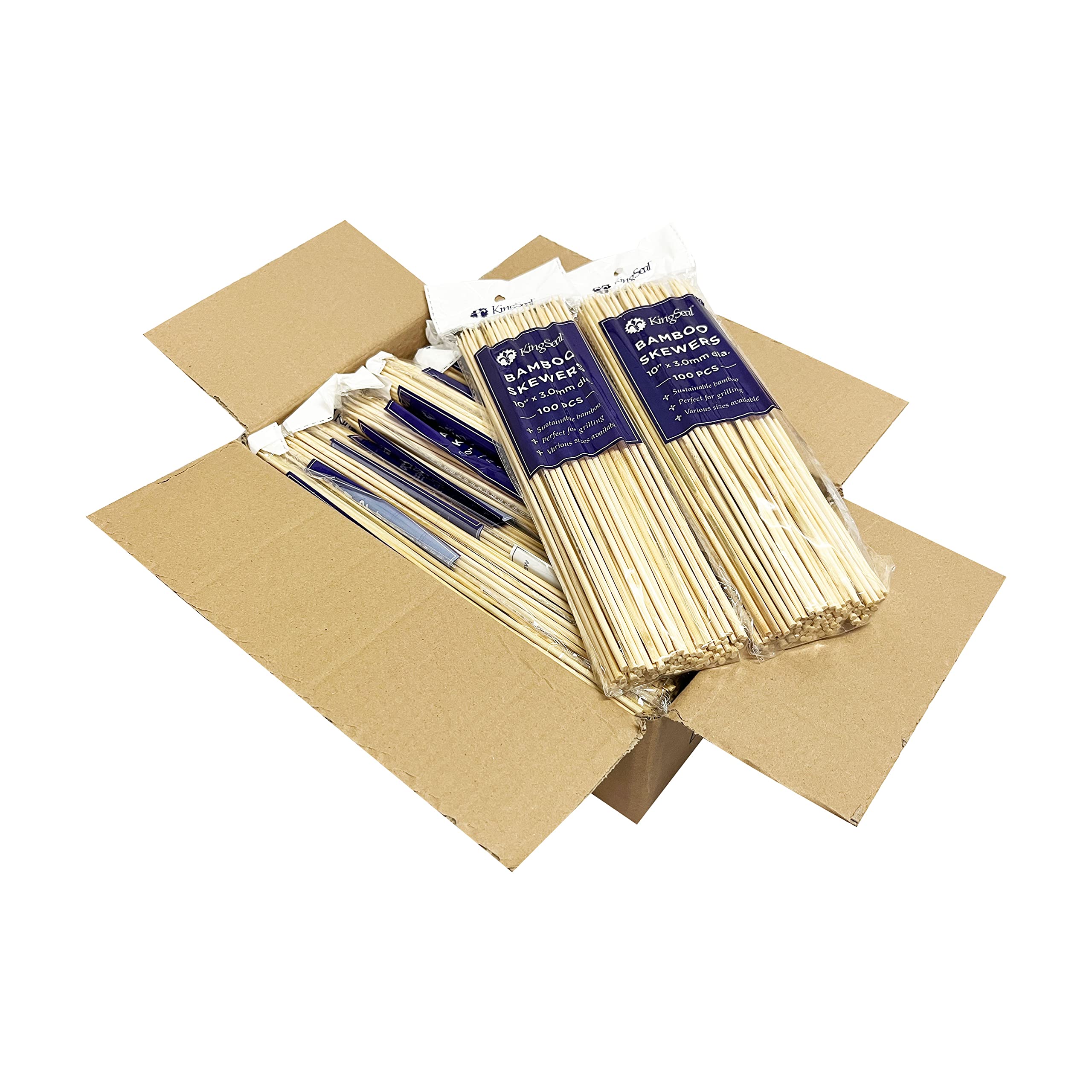 1600 Count | Brochetas de bambú natural KingSeal, 10 - Imagen 3