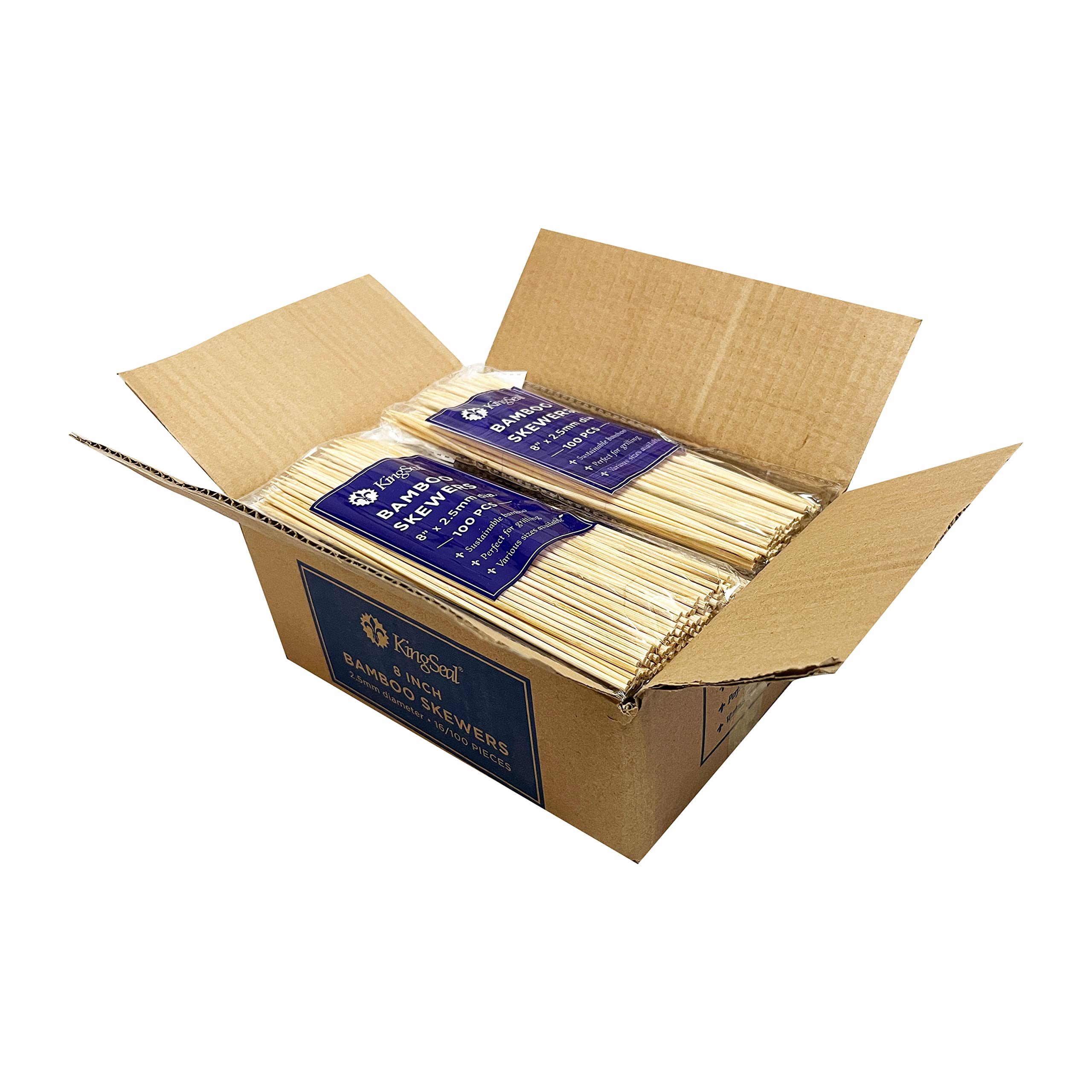 1600 Count | KingSeal Brochetas de Bambú Natural, 8 - Imagen 3